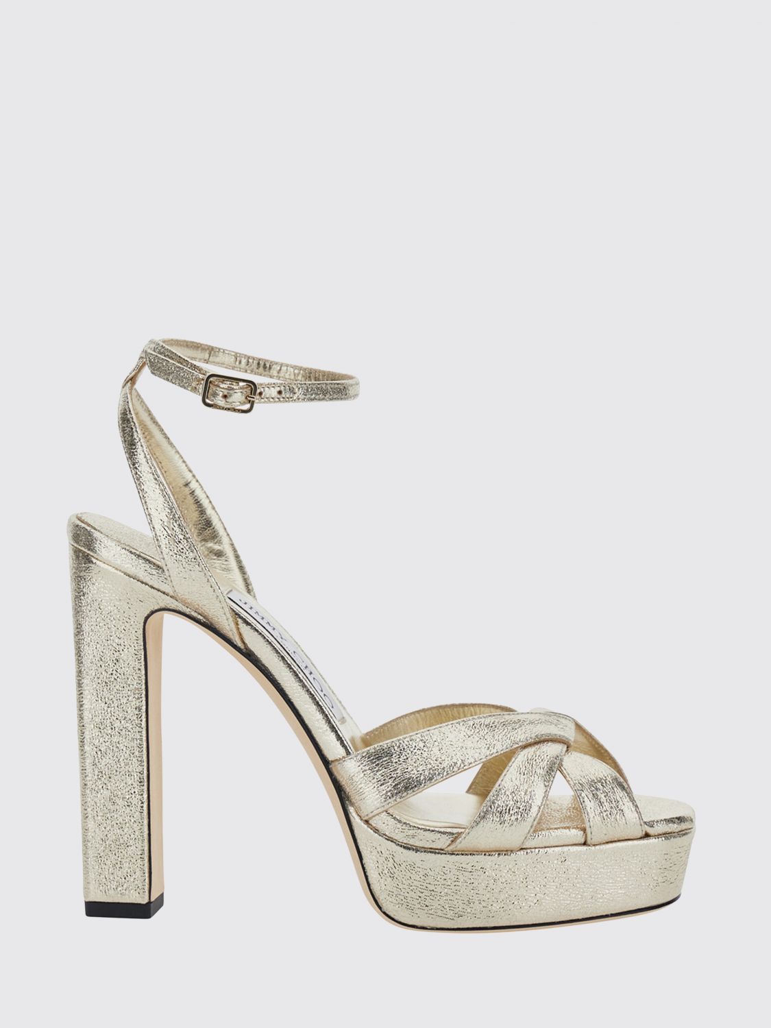 JIMMY CHOO Heeled Sandal Woman color Platinum