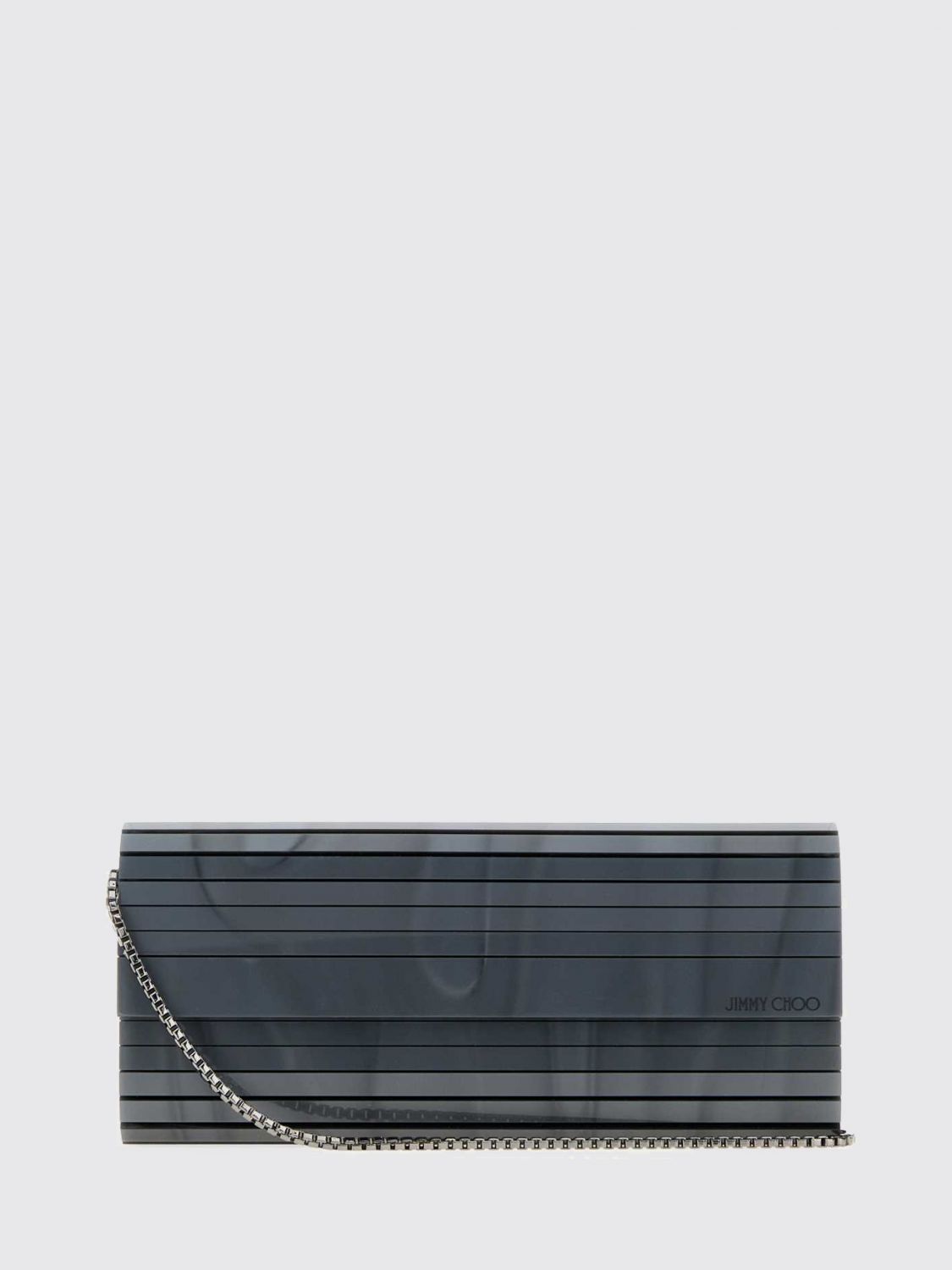 JIMMY CHOO Sweetie Clutch in Marbled Resin with a Chain Shoulder Strap