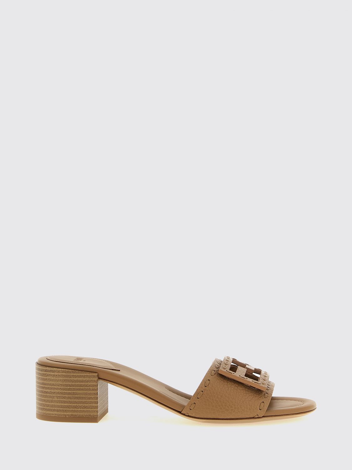 FENDI Baguette Mules aus Kalbsleder mit mittlerem Absatz und FF-Monogramm