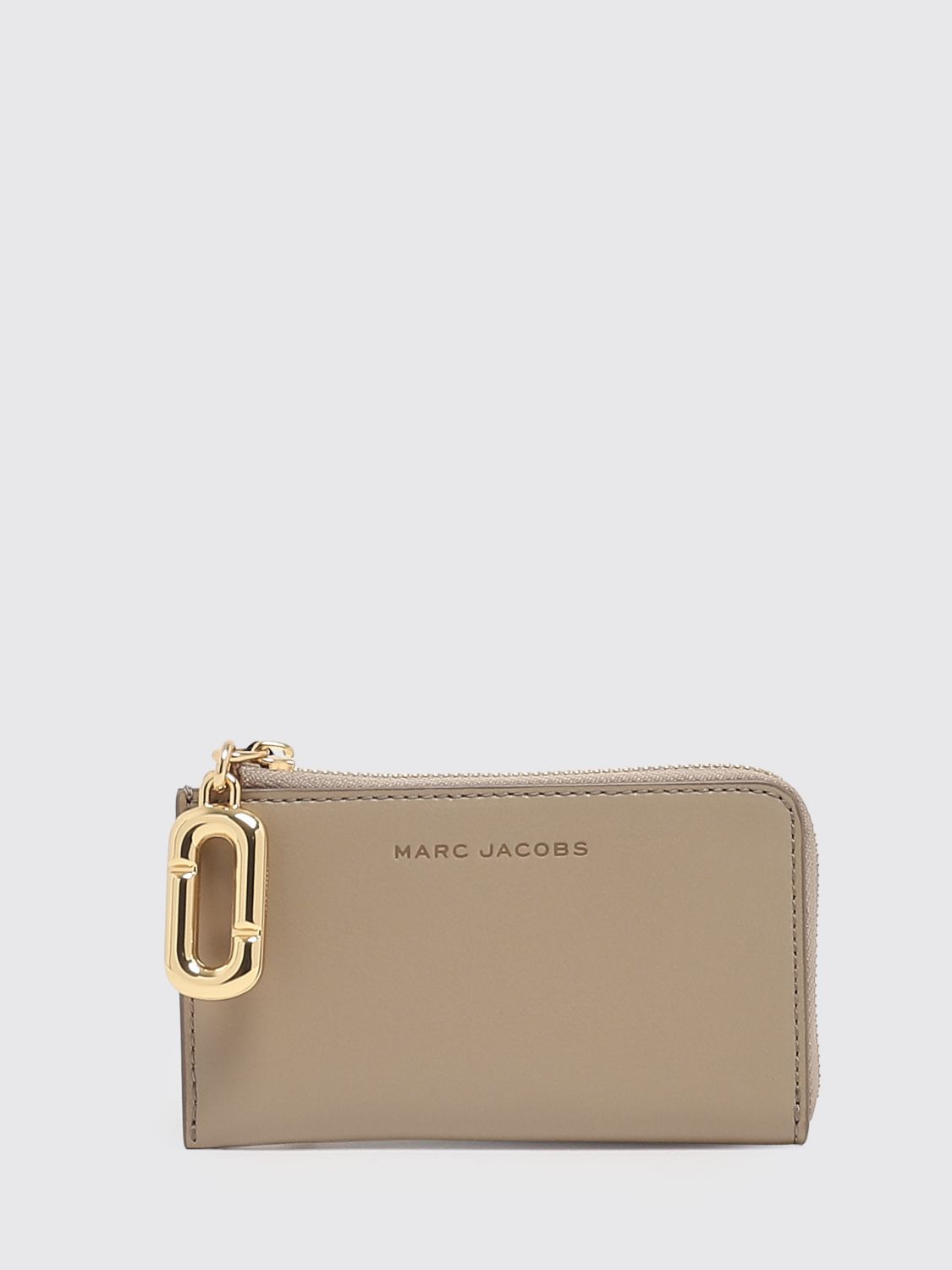 MARC JACOBS Leather Card Holder with a Zip Closure and Four Card Slots