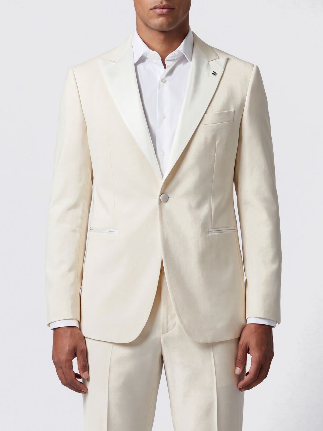 Tagliatore Pure Virgin Wool Tuxedo Jacket with One-Button Closure