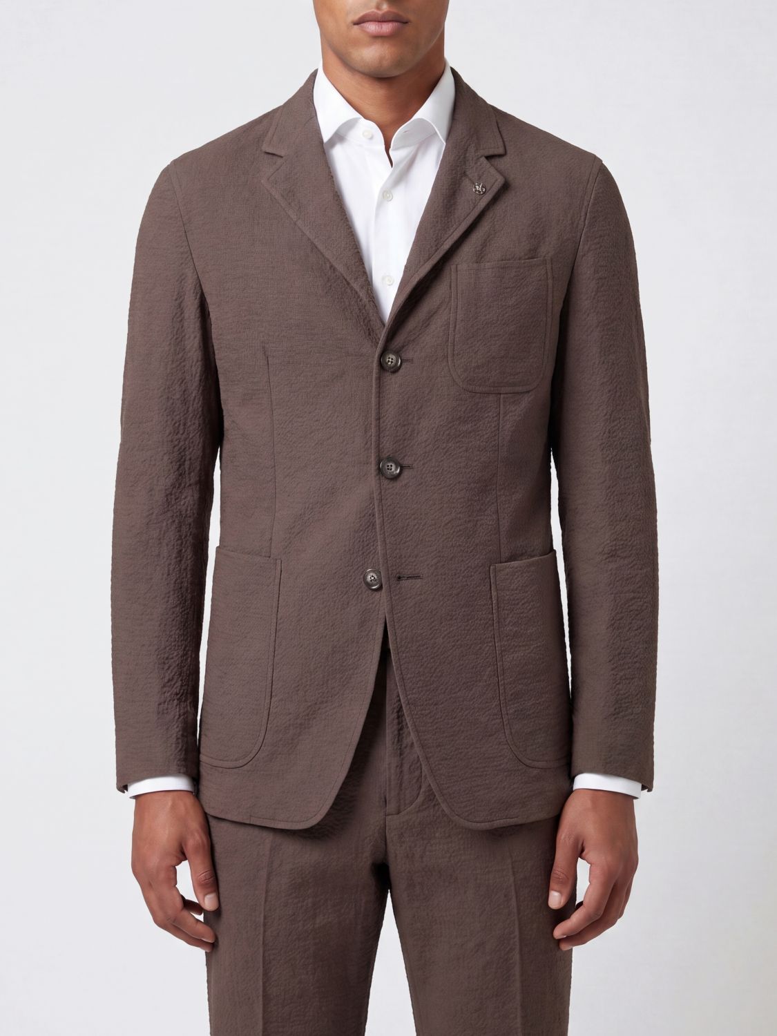 TAGLIATORE Single-Breasted Stretch-Cotton Blazer with Patch Pockets TAGLIATORE