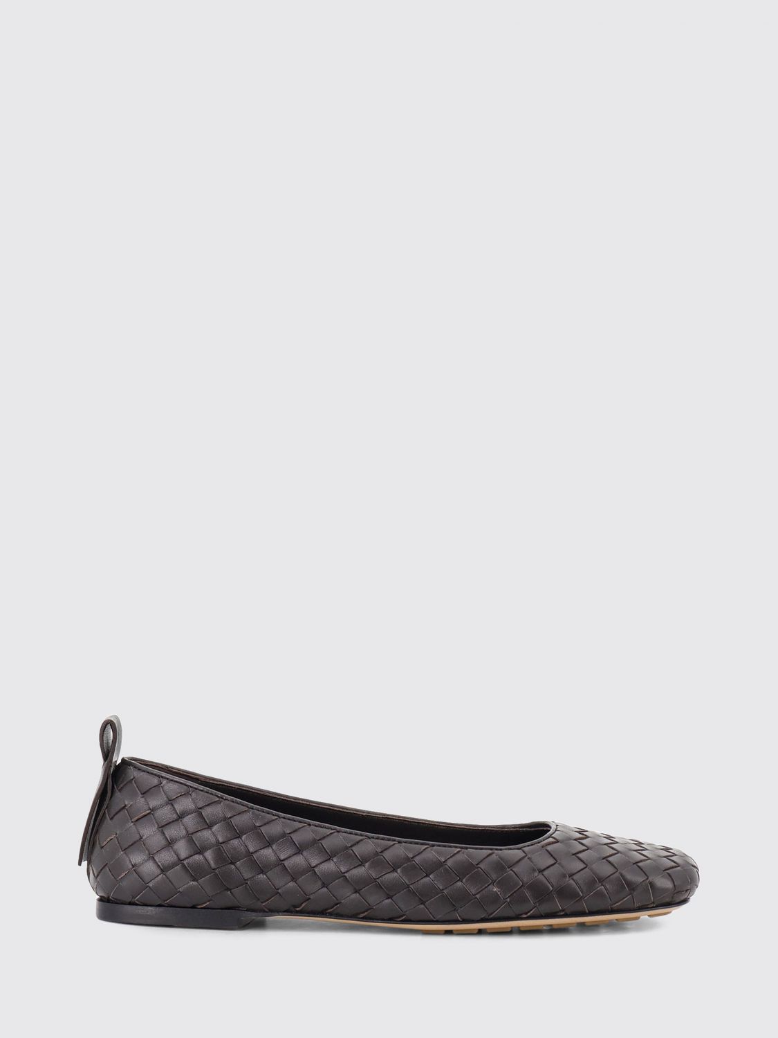 Bottega Veneta Charlotte Woven Lambskin Square-Toe Ballet Flats
