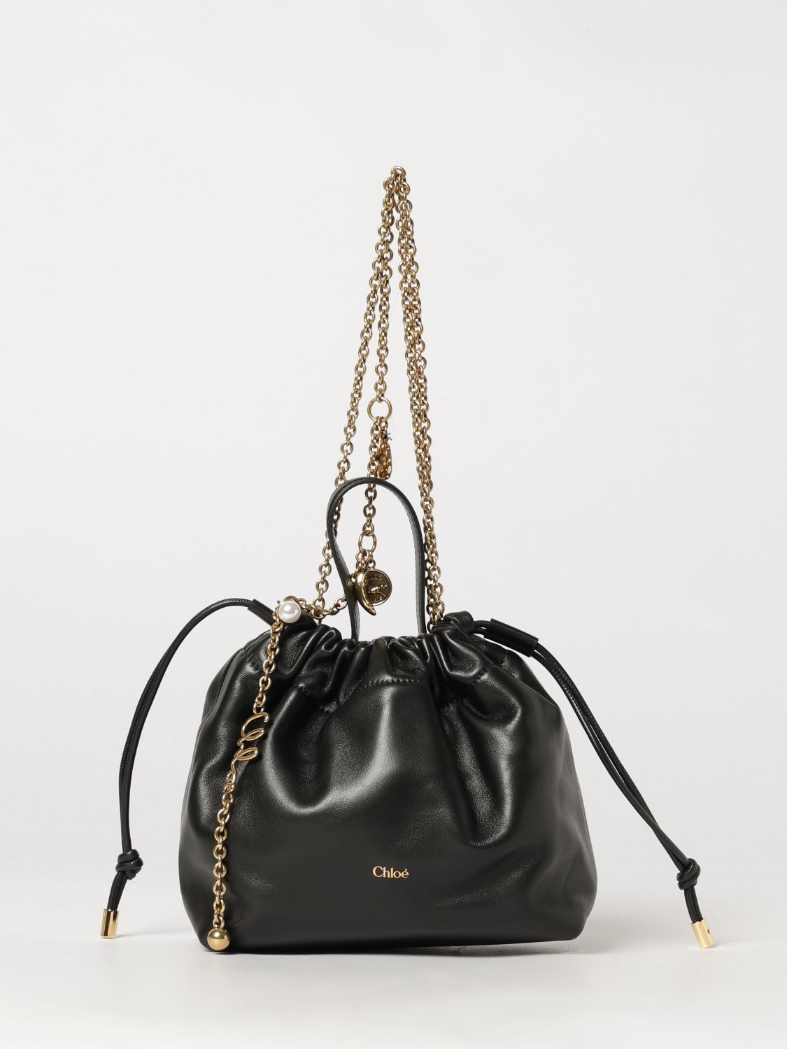 CHLOÉ Icons Mini Bucket Bag in Nappa Leather with Chain Strap