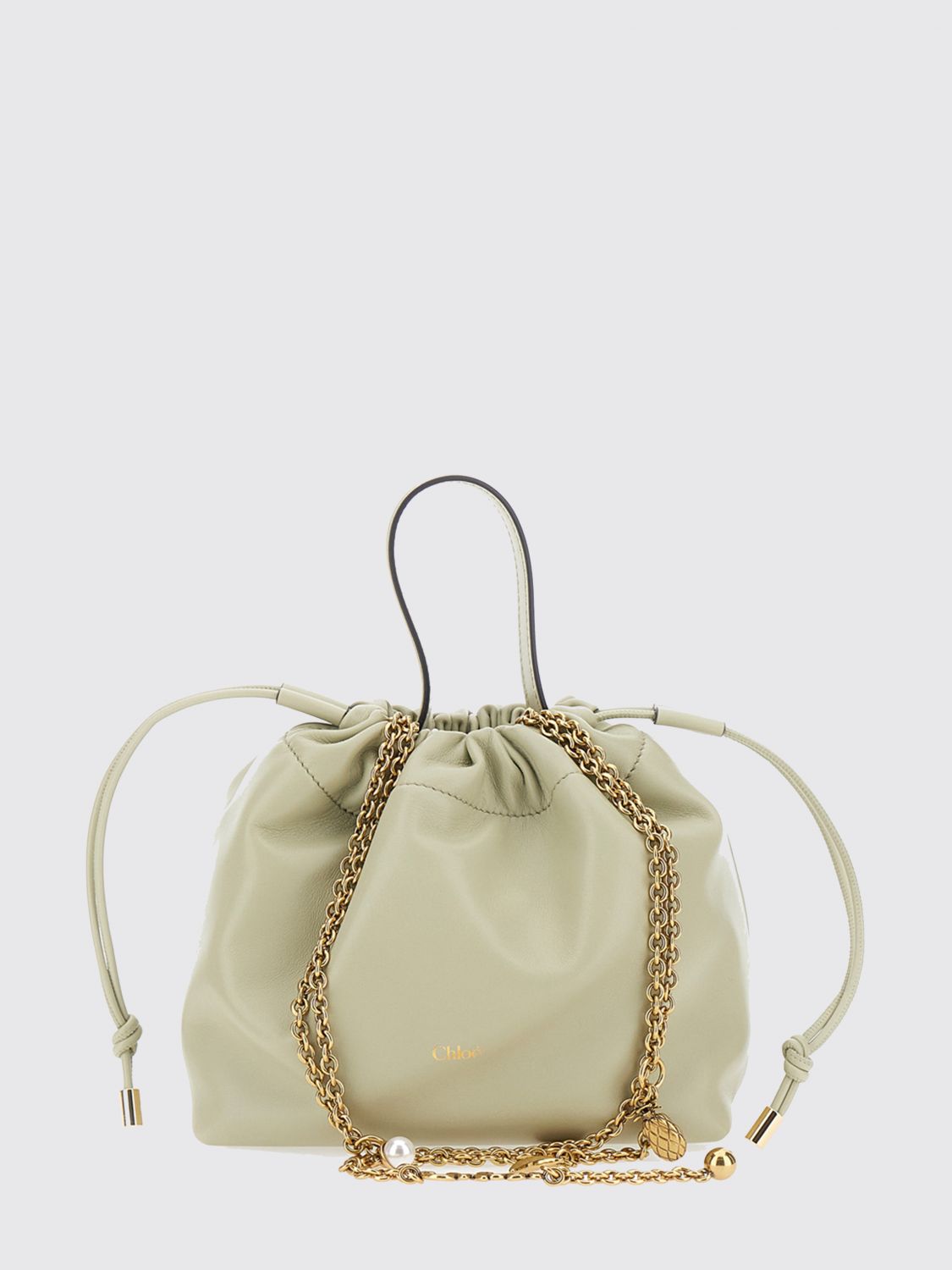 CHLOÉ Icons Mini Bucket Bag in Nappa Leather with Chain Strap