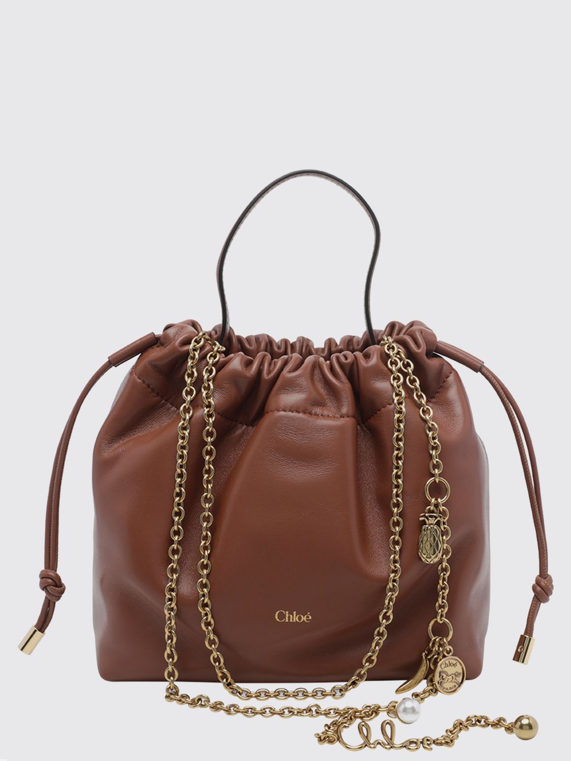 CHLOÉ Icons Mini Bucket Bag in Nappa Leather with Chain Strap