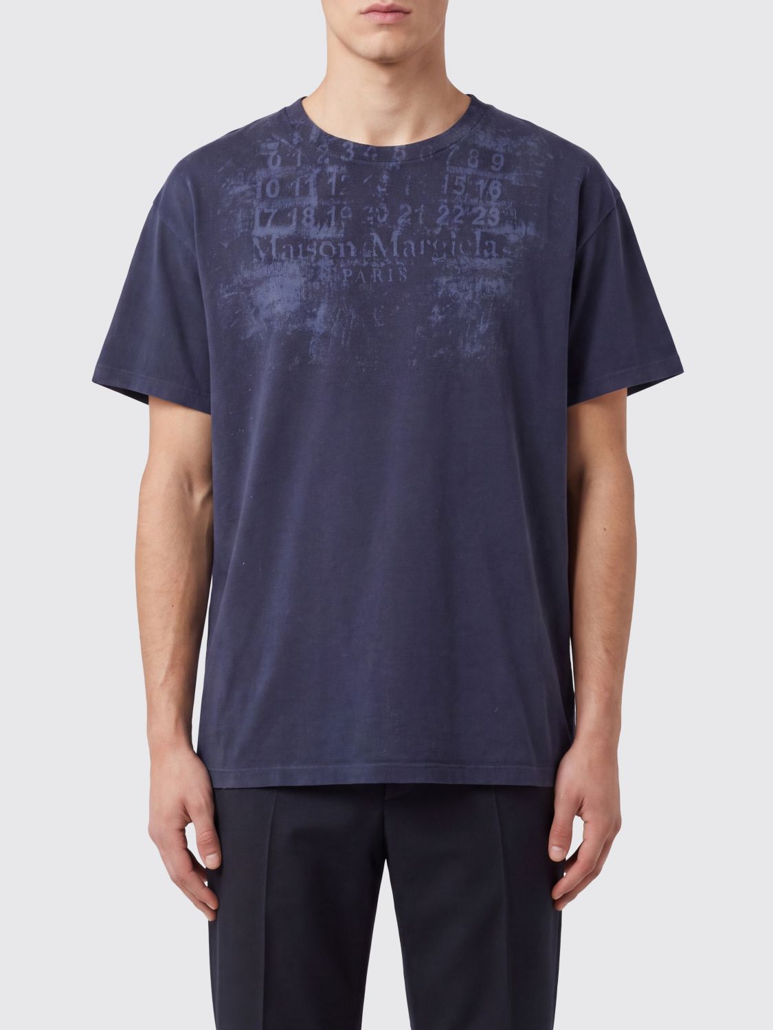 MAISON MARGIELA Cotton T-Shirt with Numeric Logo and Dropped Shoulders