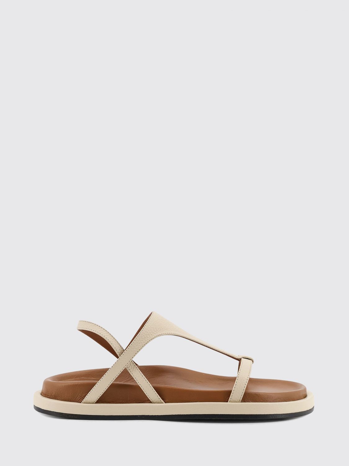 ATP ATELIER Sandali slingback bassi in pelle a grana con punta aperta
