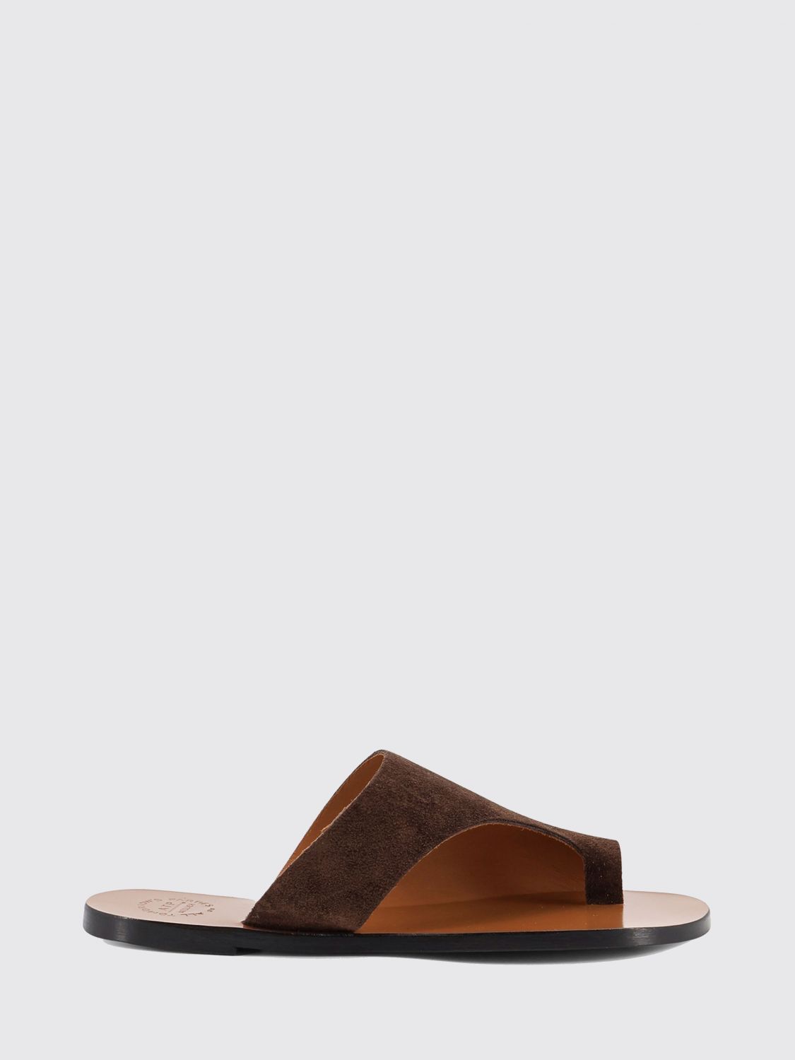 ATP ATELIER Sandali infradito in suede con tacco basso