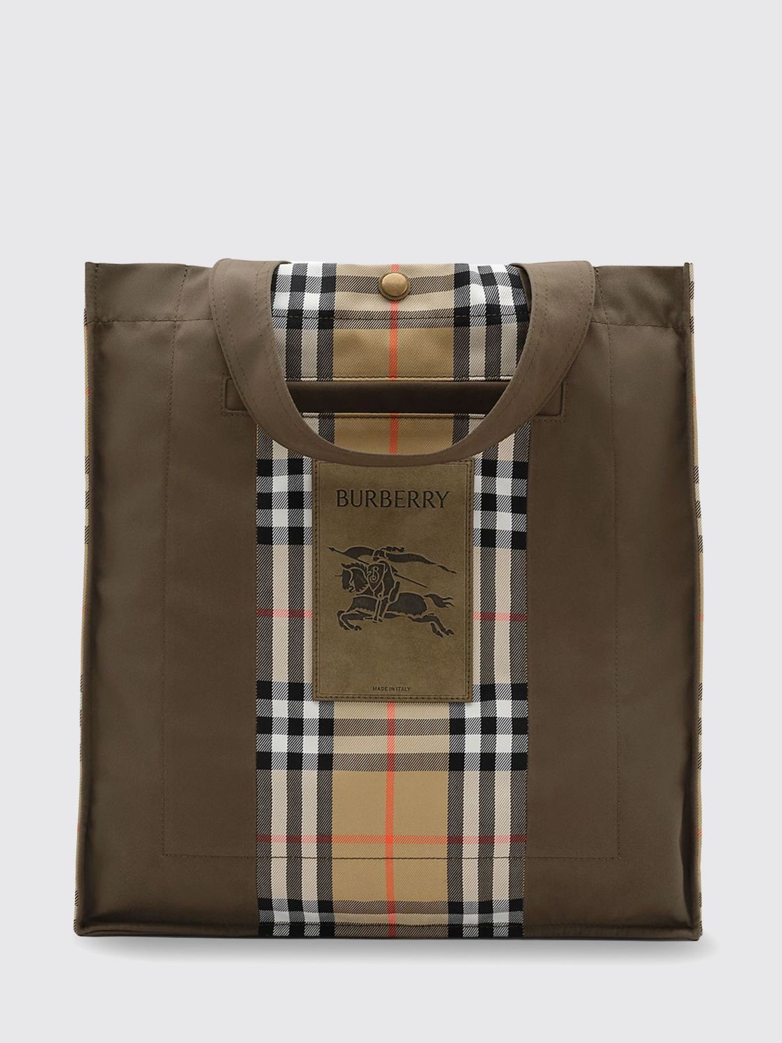 Burberry BURBERRY Trench Tote Bag in Vintage Check Fabric with EKD Logo　BURBERRY トレンチ トートバッグ EKD ロゴ入り ヴィンテージチェック生地