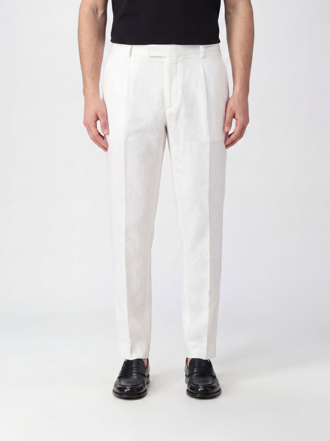 BOSS Pantaloni sartoriali in 100% lino con vestibilità slim fit