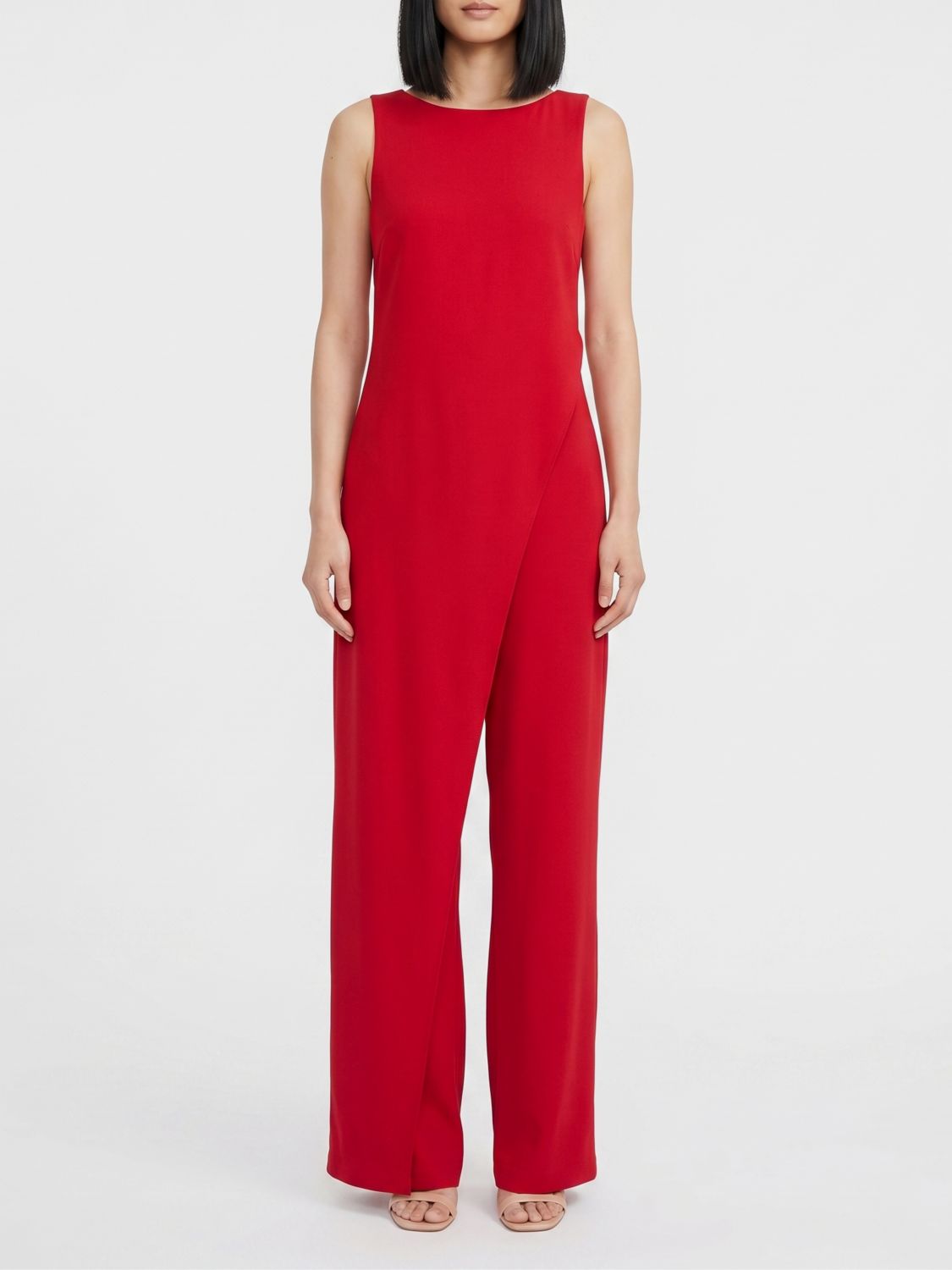 MAX MARA Tuta intera in crêpe con scollo a girocollo e design smanicato