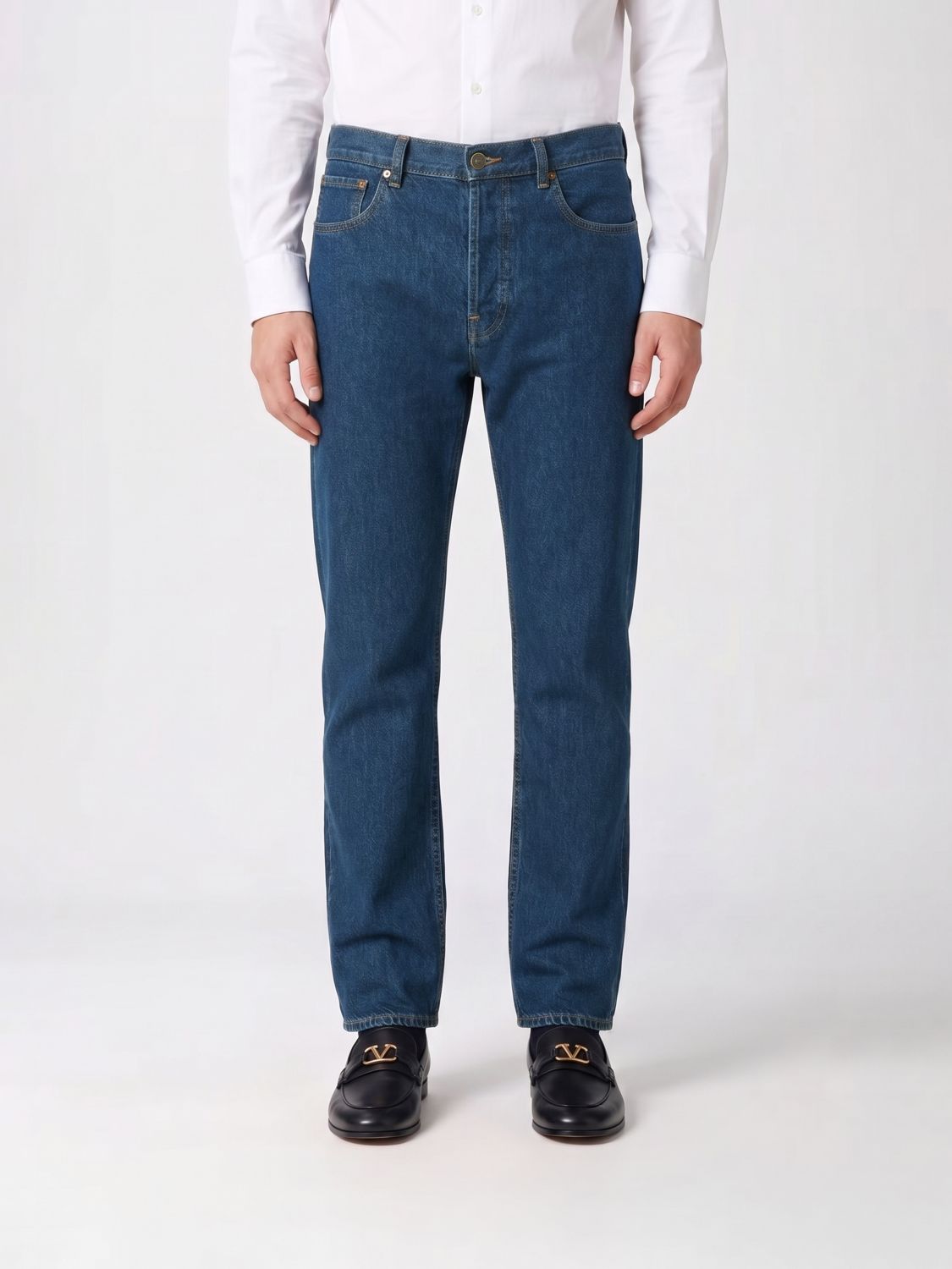 VALENTINO GARAVANI Mid-Rise Straight-Fit Jeans in Cotton Denim
