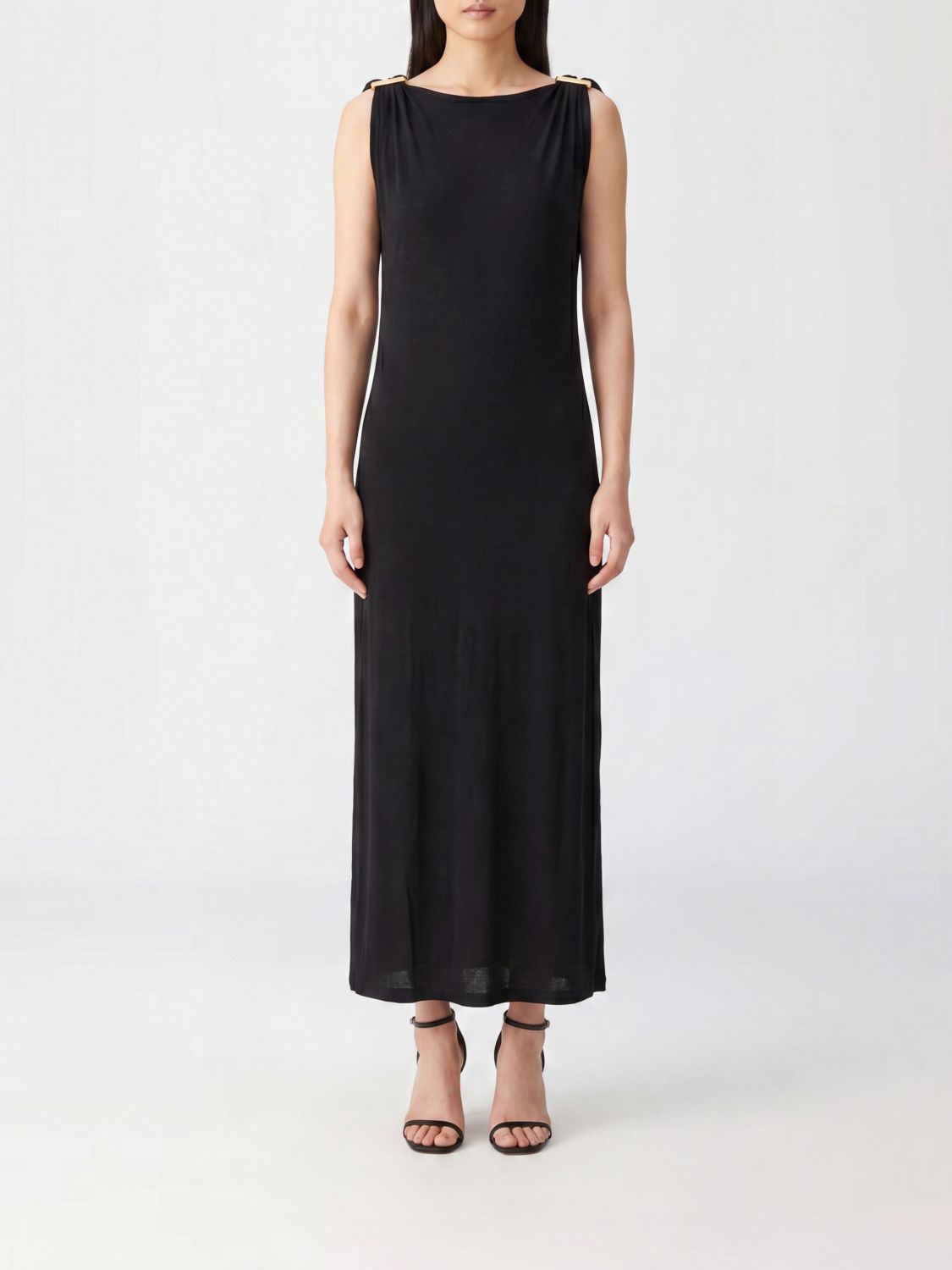 SEMICOUTURE Tunica midi in misto cotone con spalle scoperte