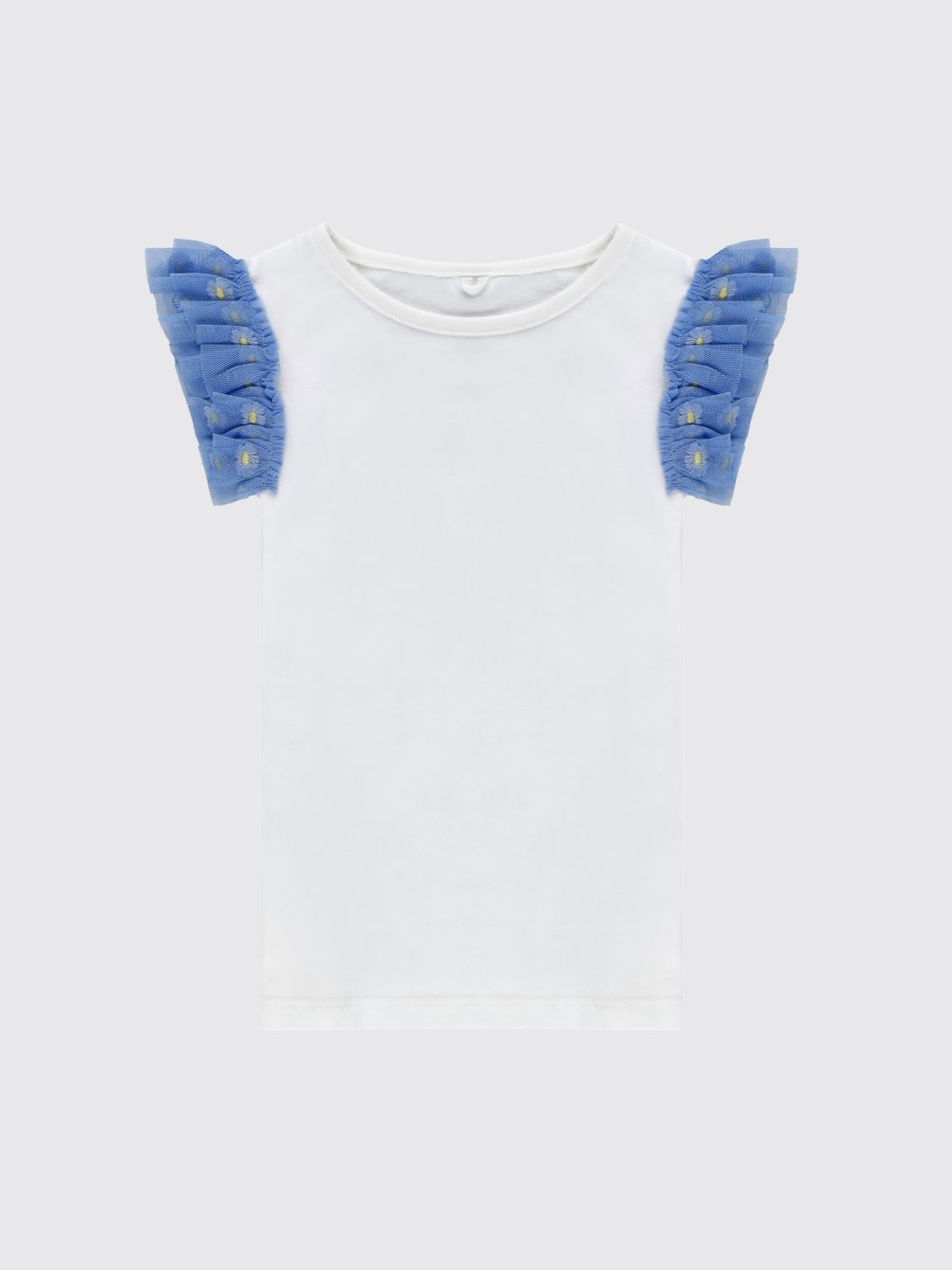 STELLA MCCARTNEY KIDS Boy's Cotton T-Shirt with Ruffles and Embroidery　STELLA MCCARTNEY KIDS フリルと刺繍付きボーイズコットン T シャツ STELLA