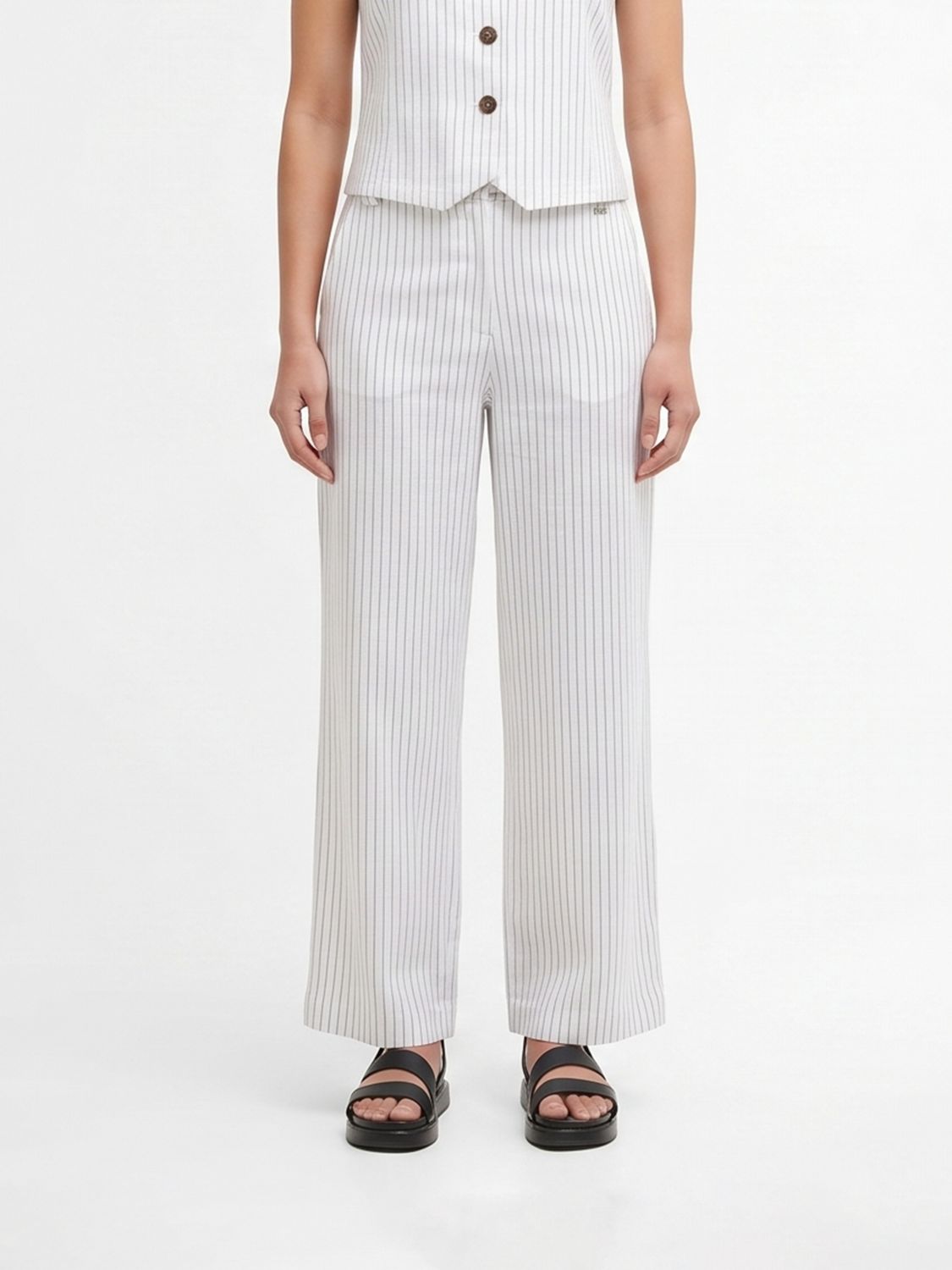 BARBOUR Sloane Striped Straight-Leg Cotton-Blend Trousers