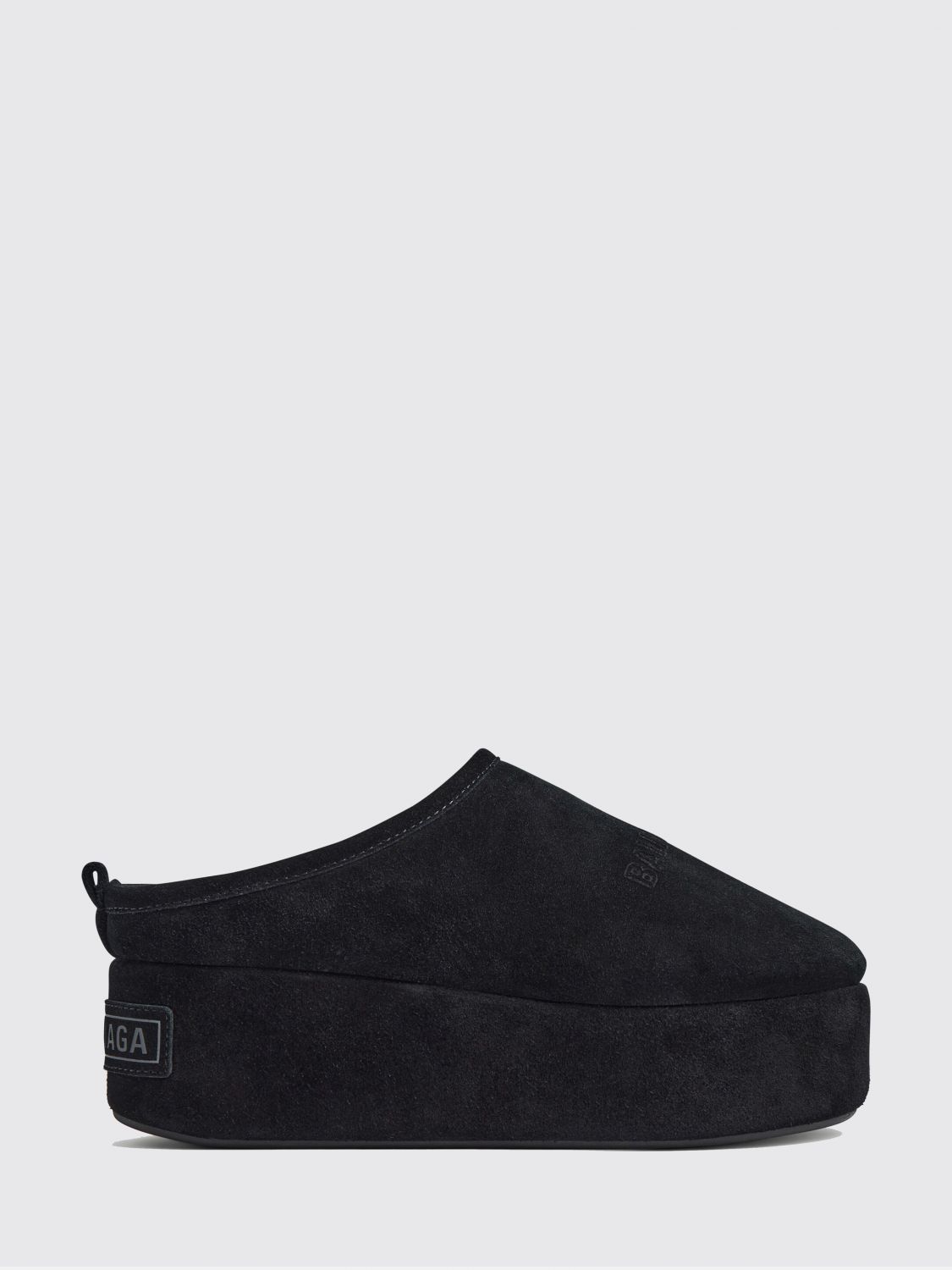 BALENCIAGA Alaska Suede Platform Mules with Shearling Lining