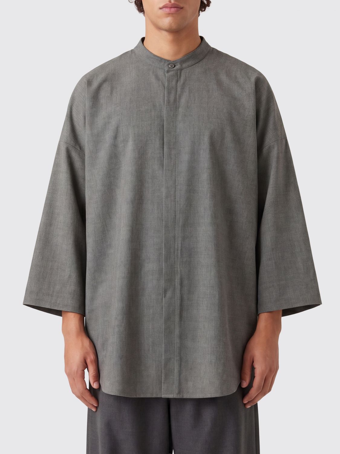 FEAR OF GOD Camicia relaxed fit in misto lana vergine con collo alla coreana