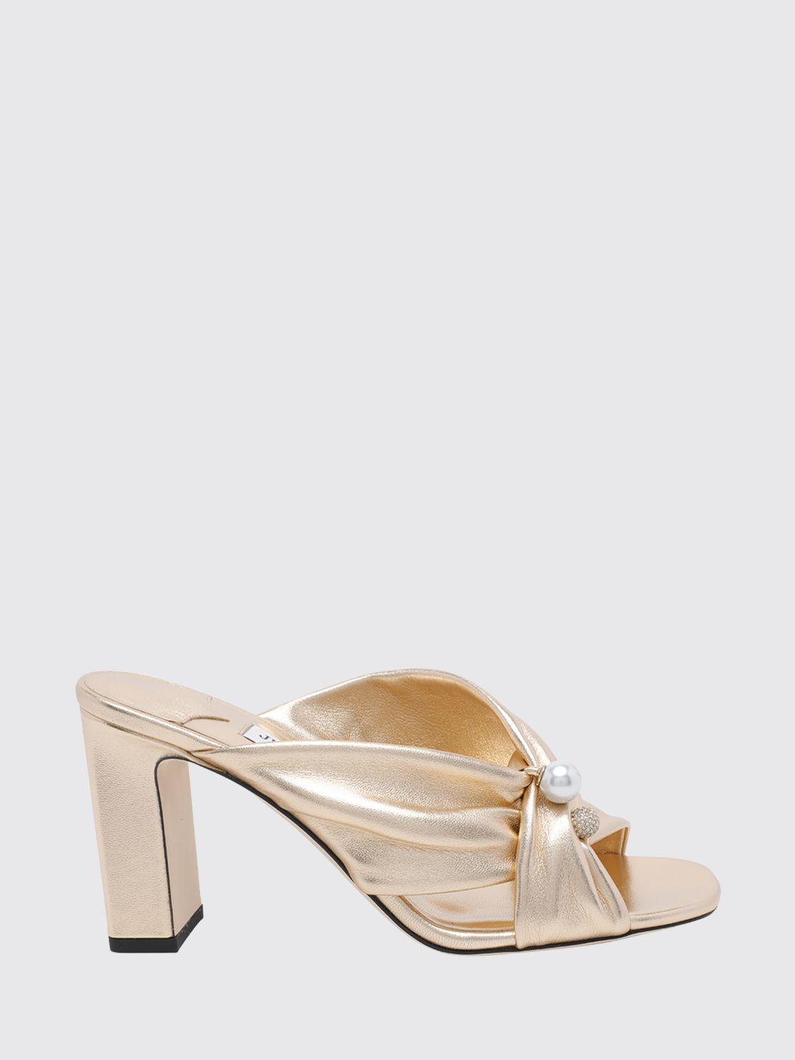 JIMMY CHOO Rafi High-Heel Mules Sandals in Laminated Leather