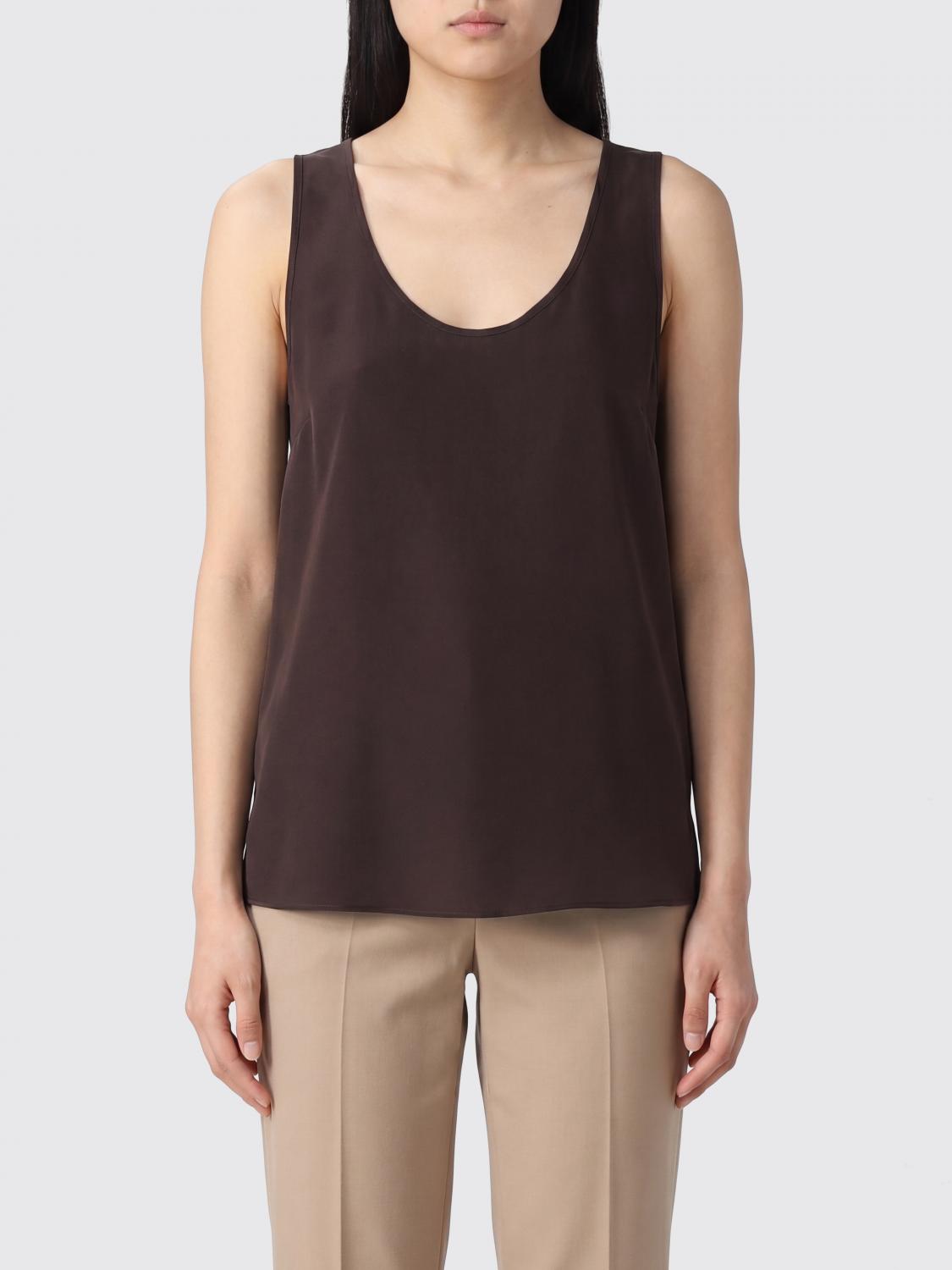 PAROSH Sleeveless U-Neck Top P. A.R. O.S. H. in Polyester