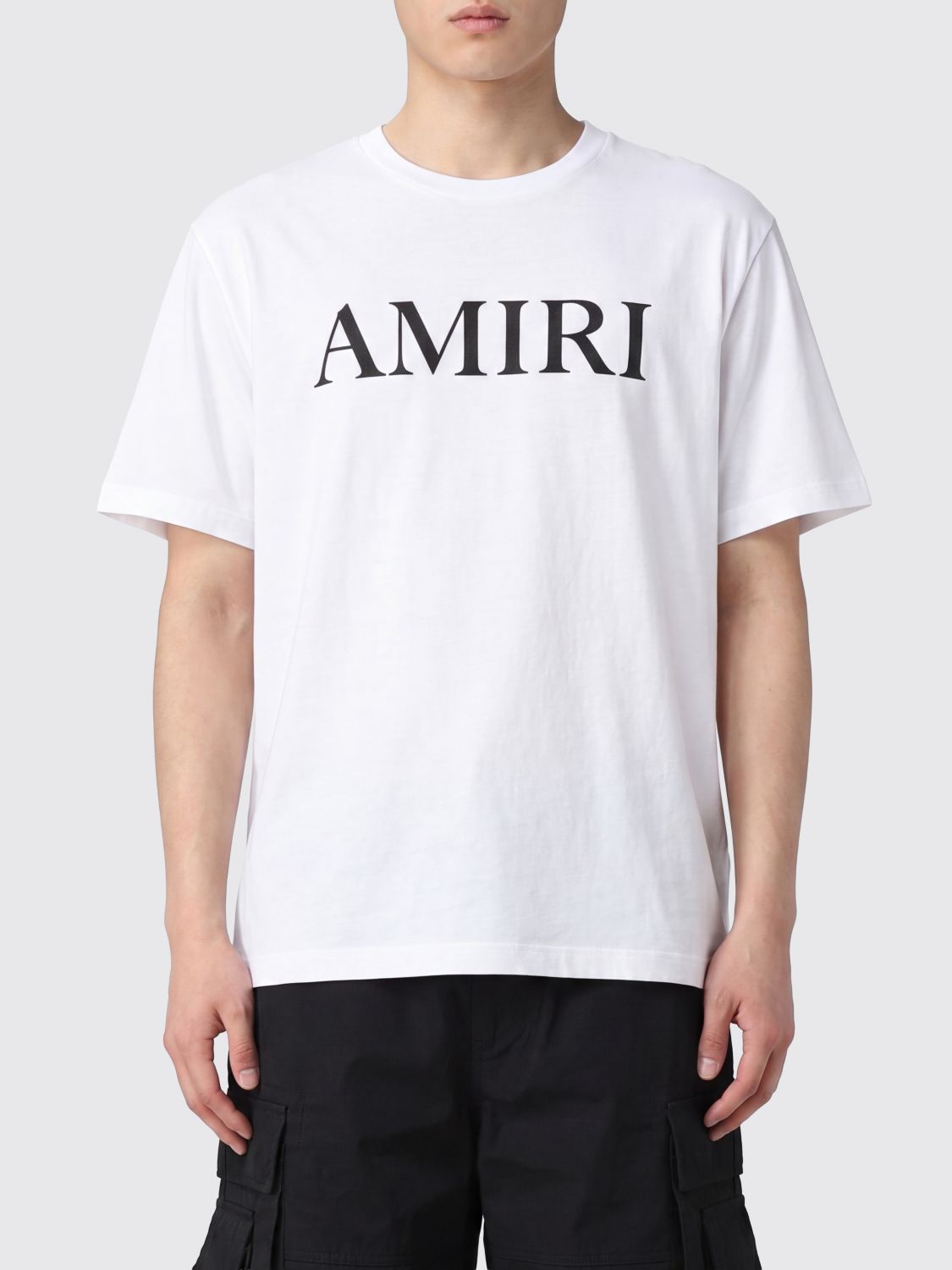 AMIRI Crewneck Cotton T-Shirt with Contrasting Printed Logo　AMIRI コントラストプリントロゴ入りクルーネックコットンTシャツ AMIRI