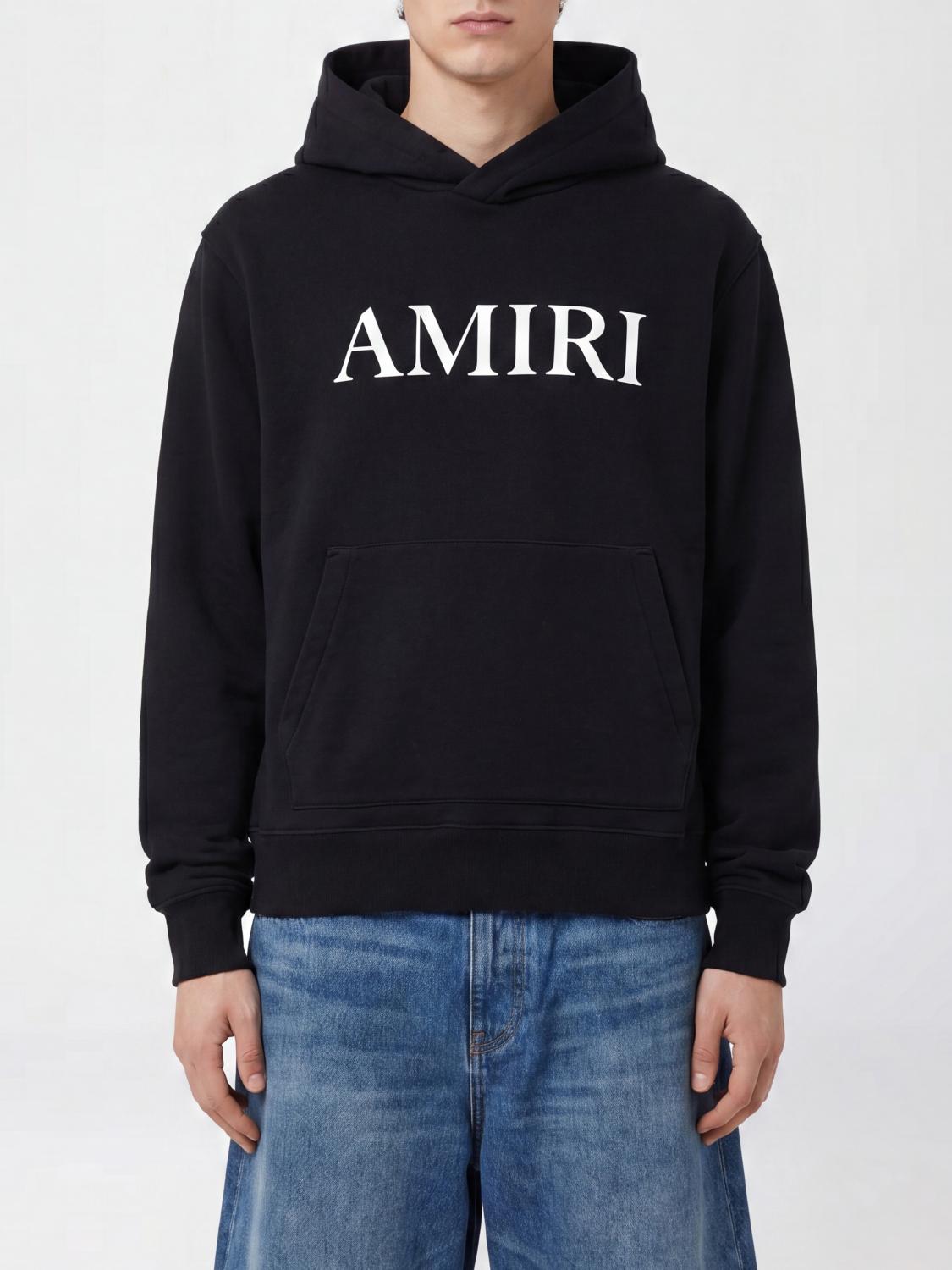 AMIRI Relaxed Fit Cotton Hoodie with Contrast Logo