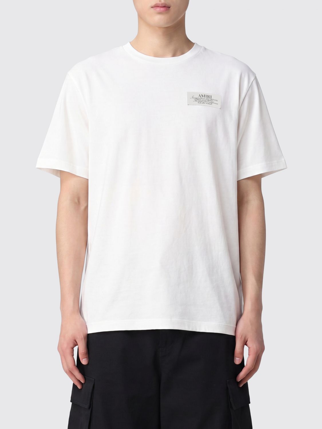 Amiri Crewneck Pure Cotton T-Shirt with Contrasting Logo