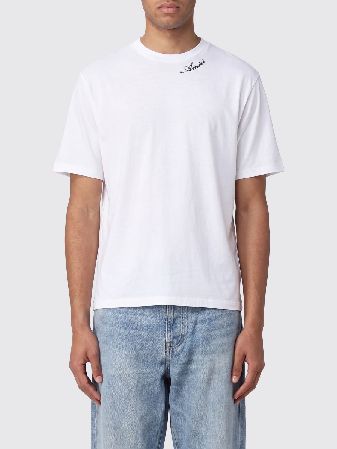 AMIRI Drop Shoulder Crewneck T-Shirt in Cotton and Modal Blend