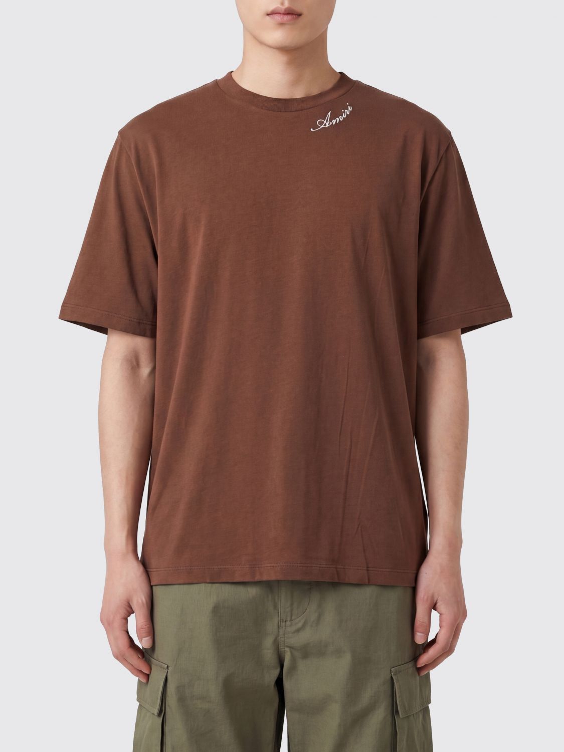 AMIRI Drop Shoulder Crewneck T-Shirt in Cotton and Modal Blend