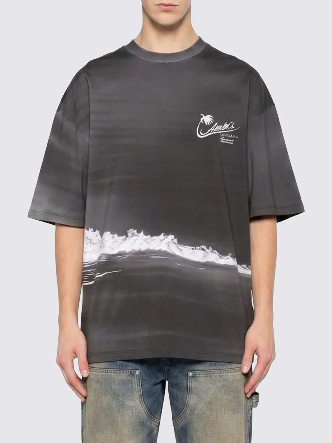 AMIRI Oversized Cotton T-Shirt with Graphic Print and Logo