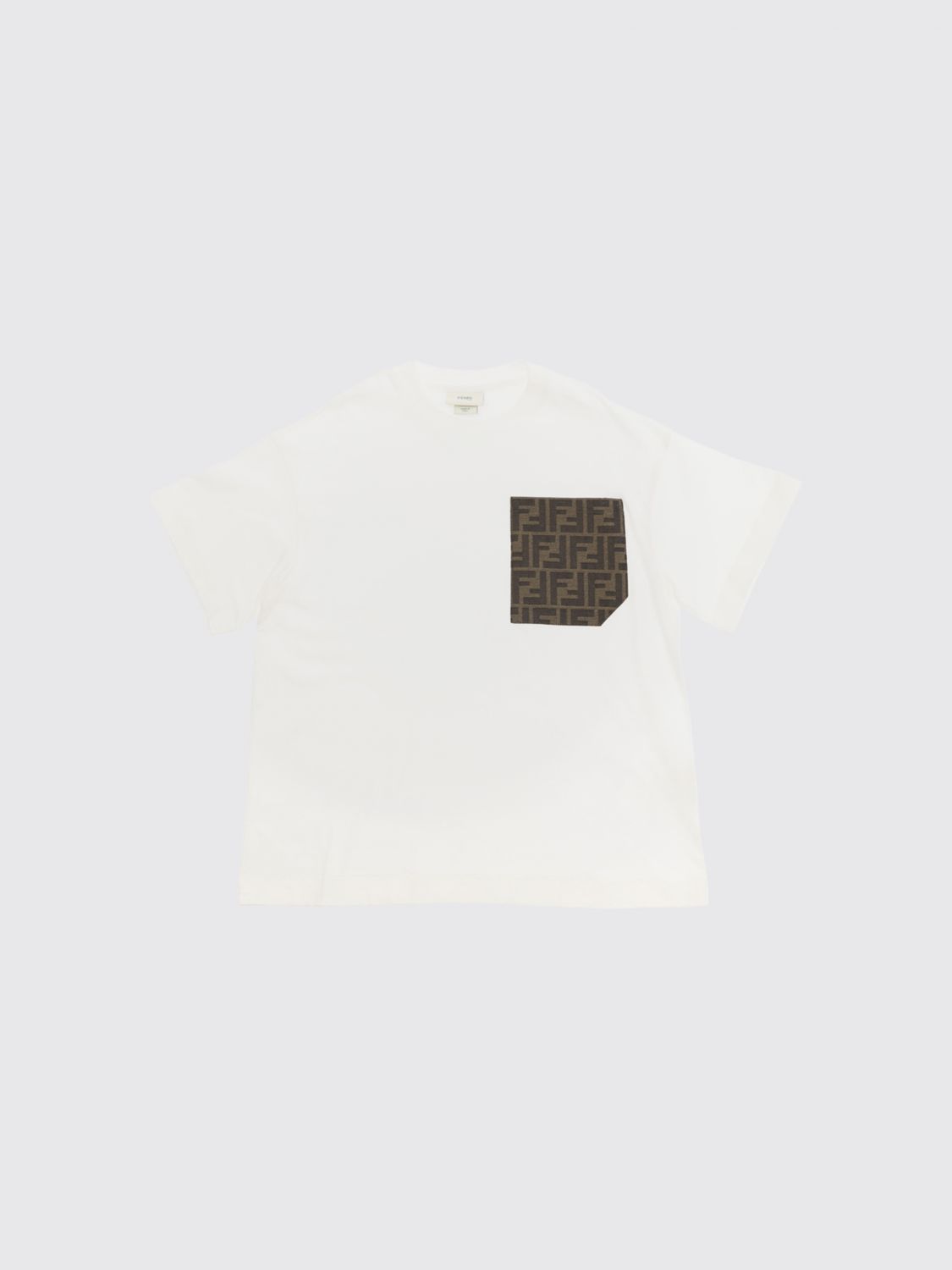 FENDI Boy's FF Monogram Cotton T-Shirt　FENDI ボーイズ FF モノグラム コットン T シャツ FENDI