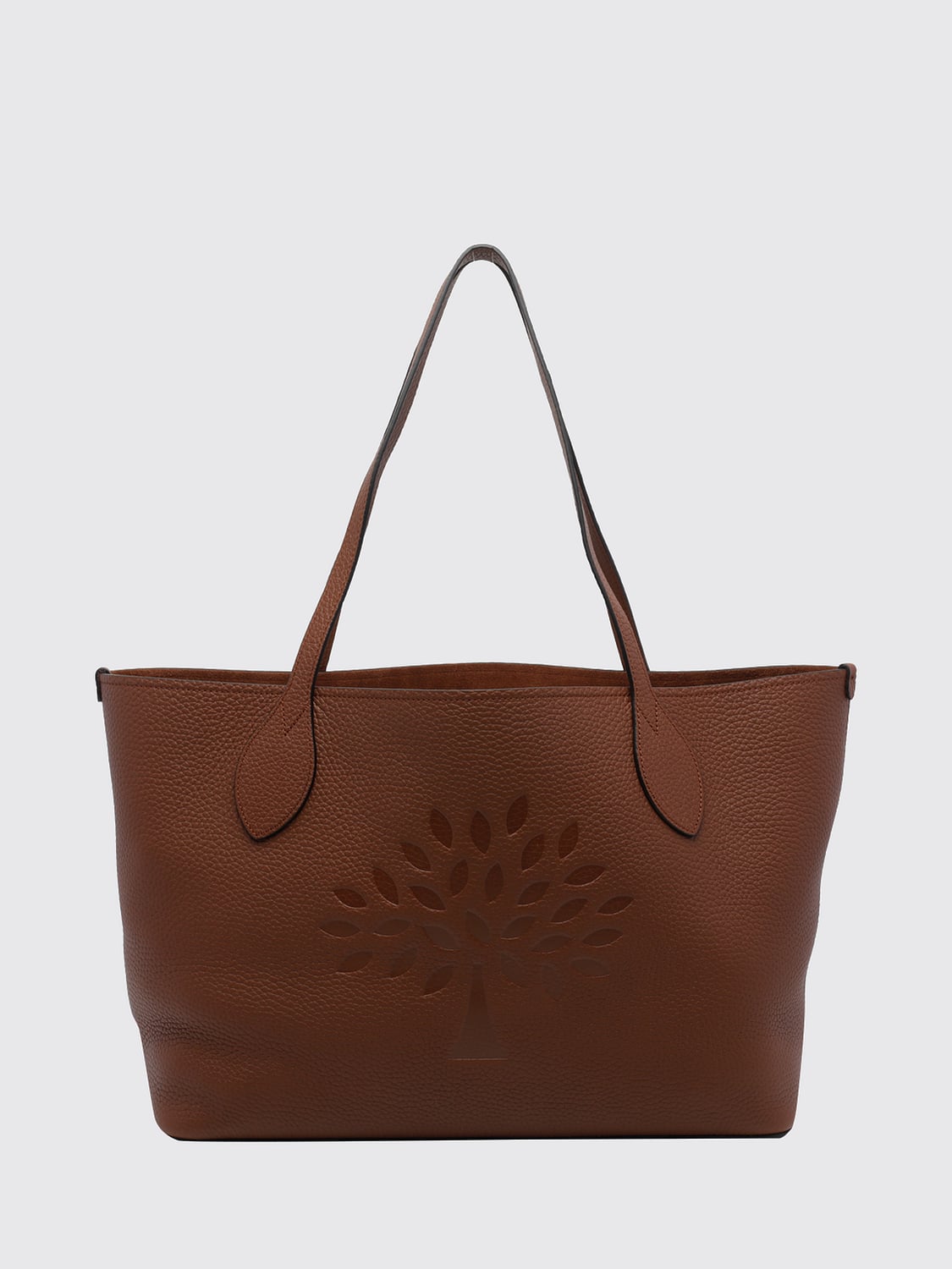 MULBERRY Tree Tote Bag in Grained Calf Leather with Embossed Monogram Logo
