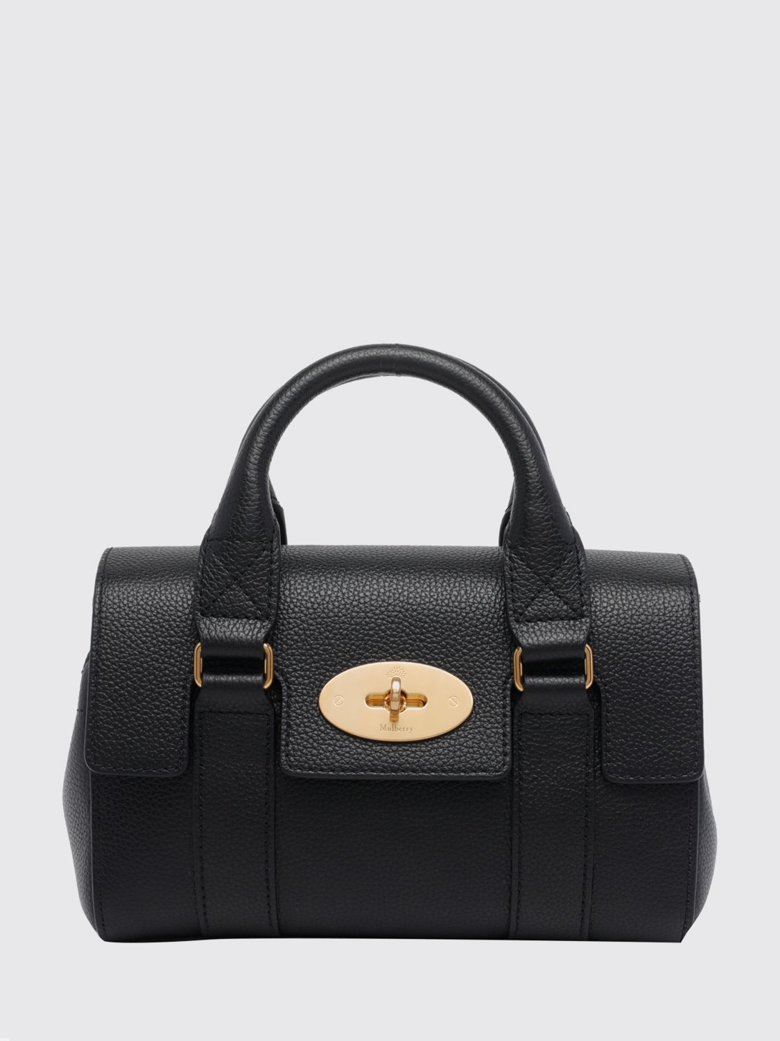 MULBERRY Mini Bayswater Top Handle Bag in Full-Grain Leather with Shoulder Strap
