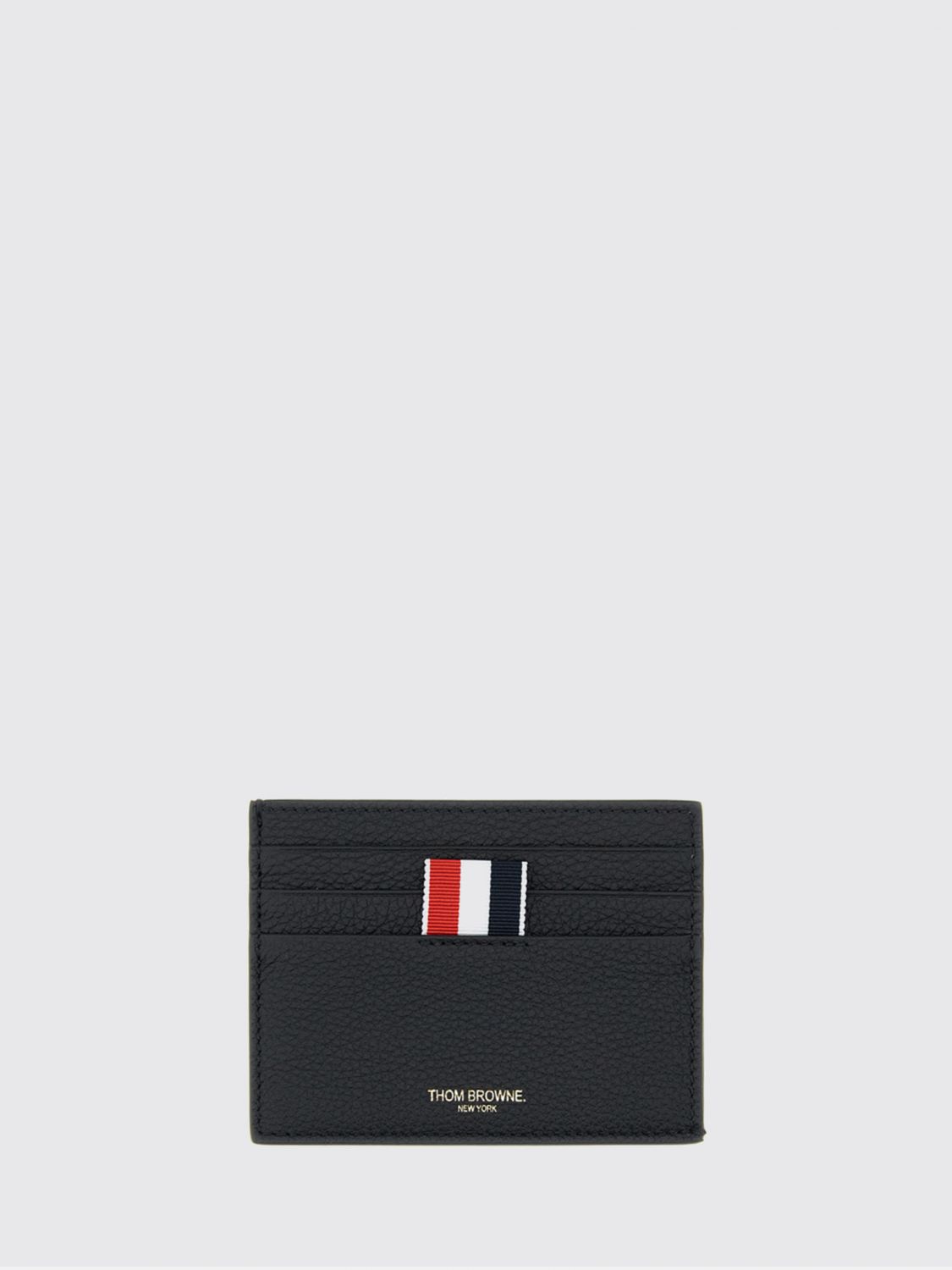 THOM BROWNE Portacarte in pelle pieno fiore con motivo 4-bar e sei scomparti