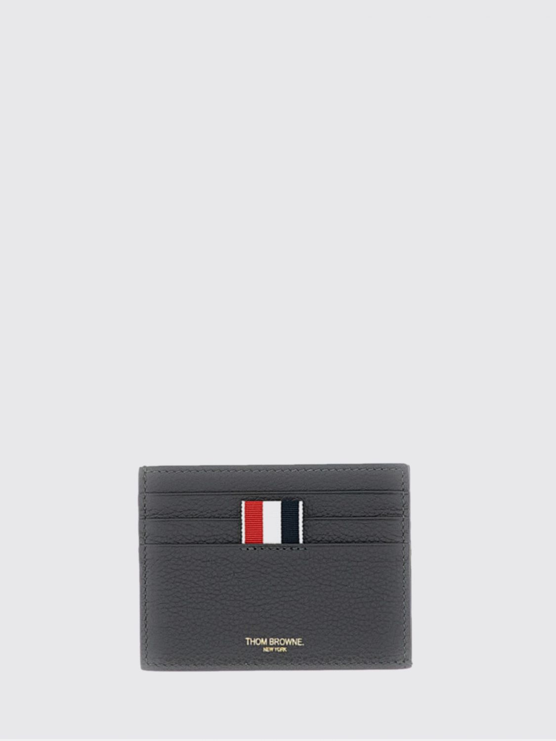 THOM BROWNE Portacarte in pelle pieno fiore con motivo 4-bar e sei scomparti
