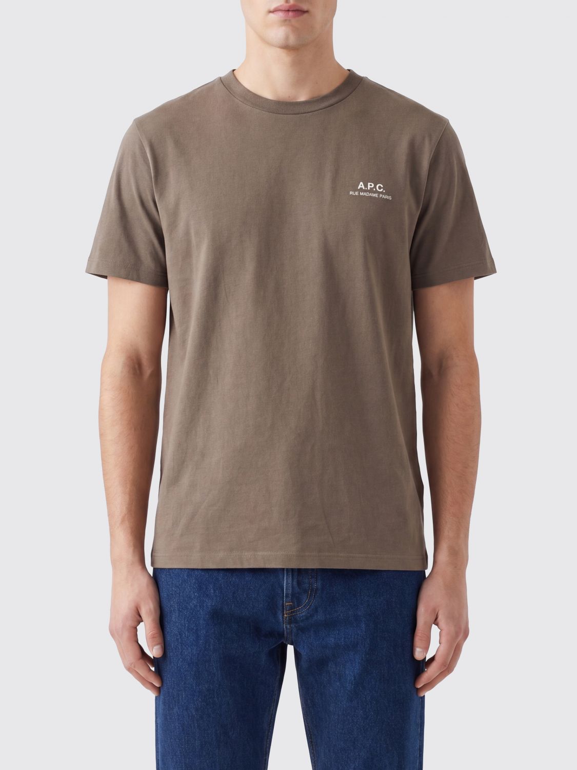 A. P.C. T-shirt in cotone con logo a contrasto sul petto