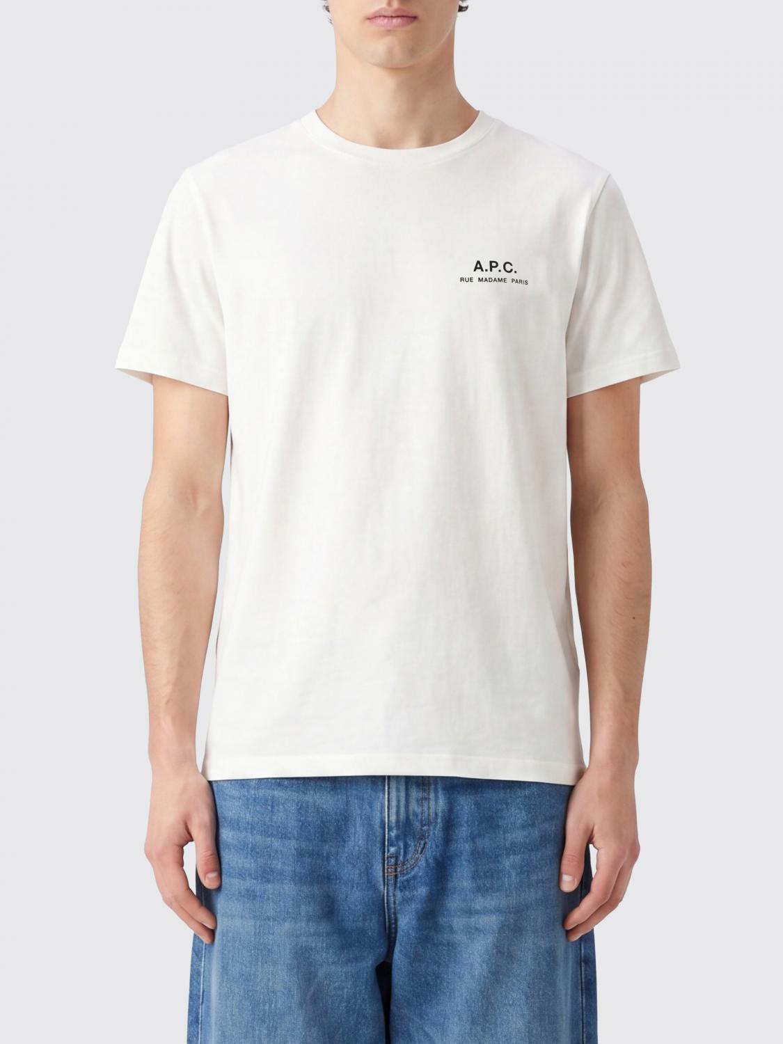 A. P.C. T-shirt in cotone con logo a contrasto sul petto