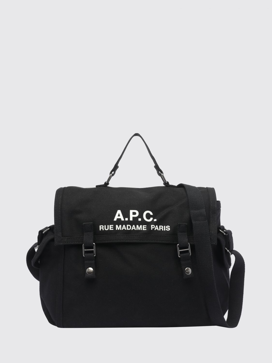A. P.C. Récupération Cotton Travel Bag with Printed Logo and Removable Strap　A.P.C. Récupération コットン トラベル バッグ プリントロゴと取り外し可能なストラップ付き A.