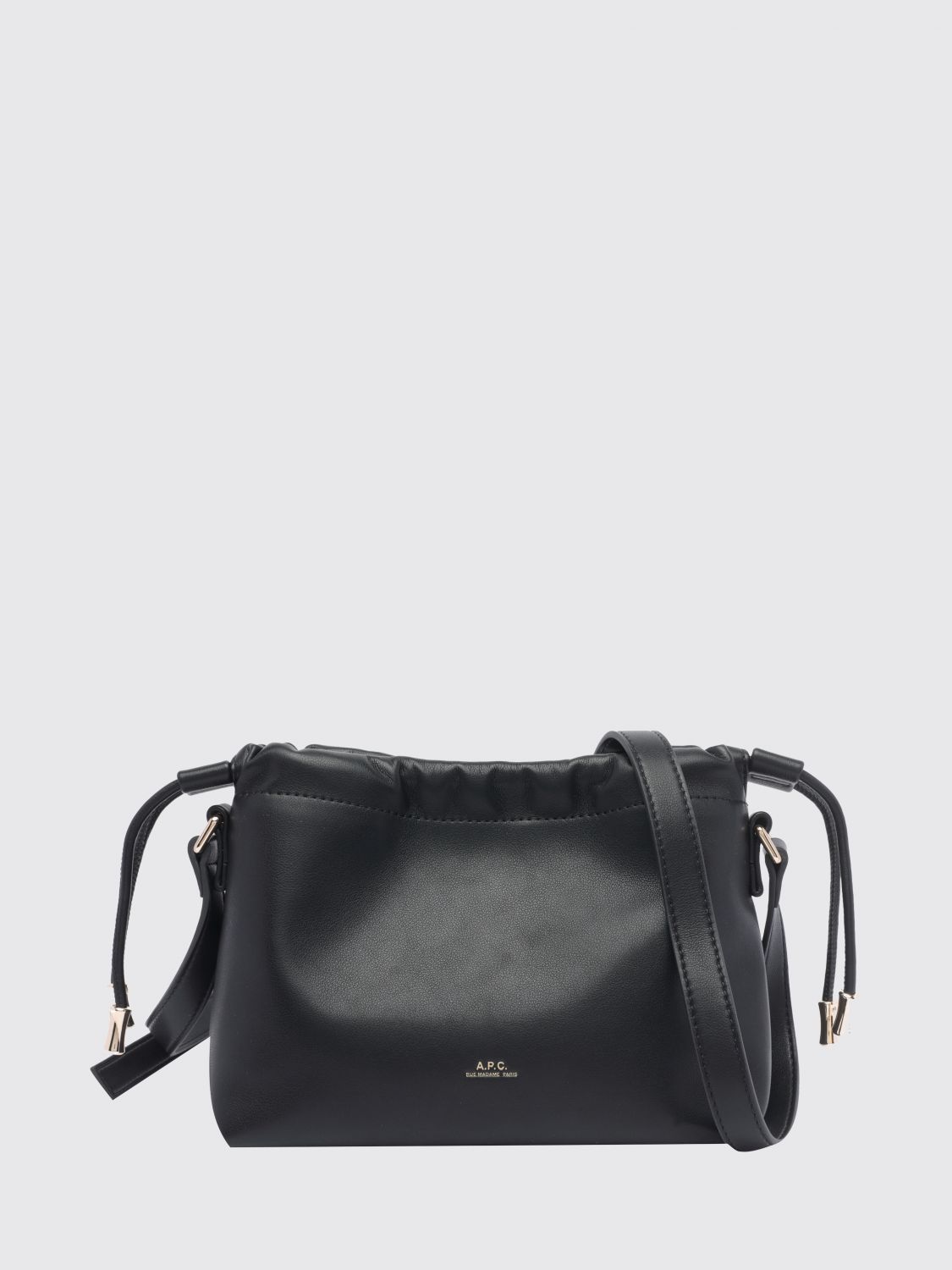 A. P.C. Ninon Mini Synthetic Leather Crossbody Bag with Drawstring Closure　A.P.C. Ninon ミニ合成皮革クロスボディバッグ、巾着開閉 A.