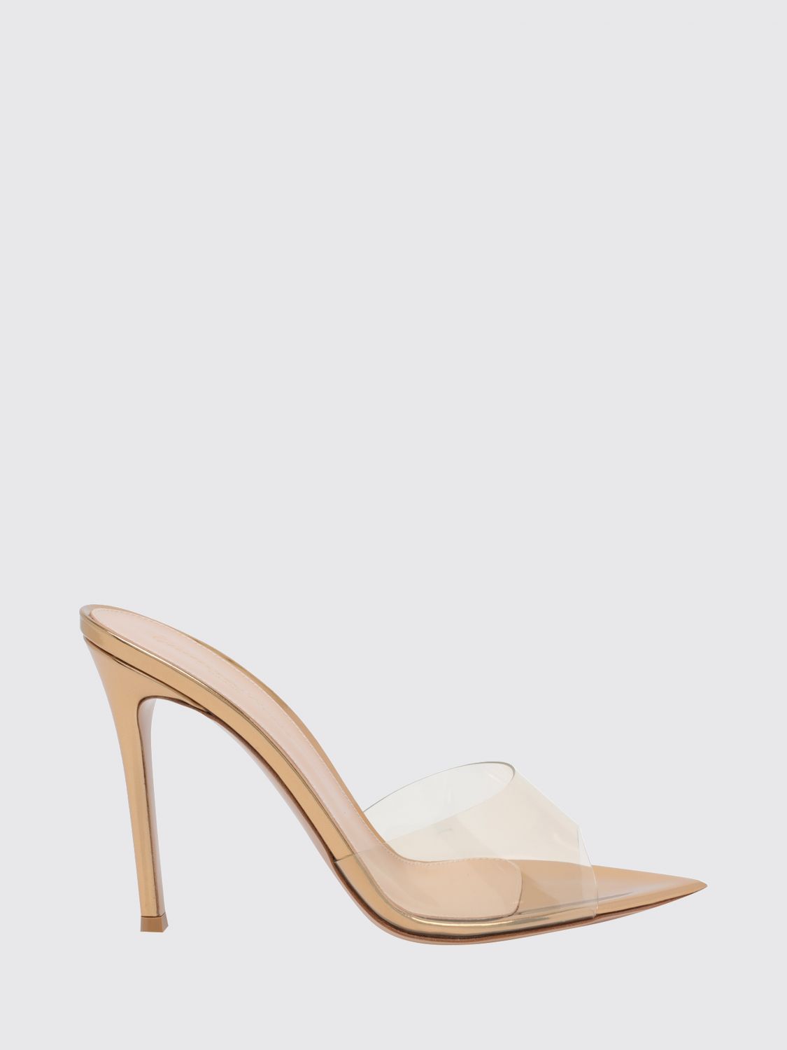 GIANVITO ROSSI Elle PVC and Patent Leather Mule Sandals with High Heel