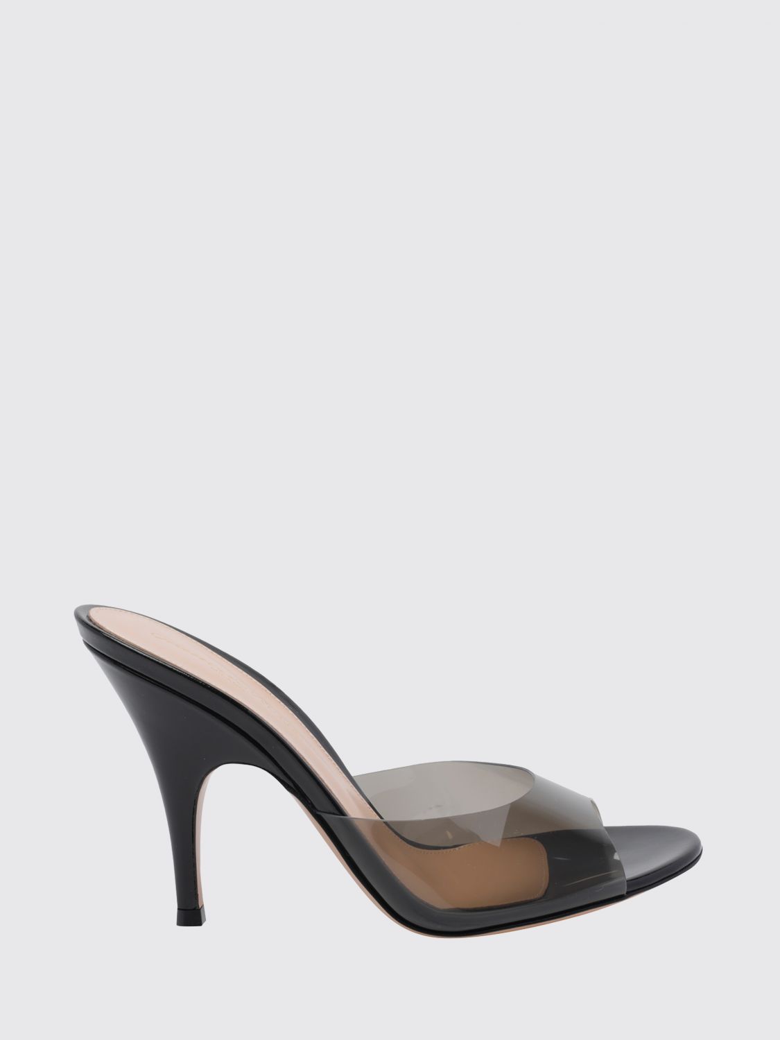 GIANVITO ROSSI Sofia PVC and Smooth Leather Mule Sandals with High Heel
