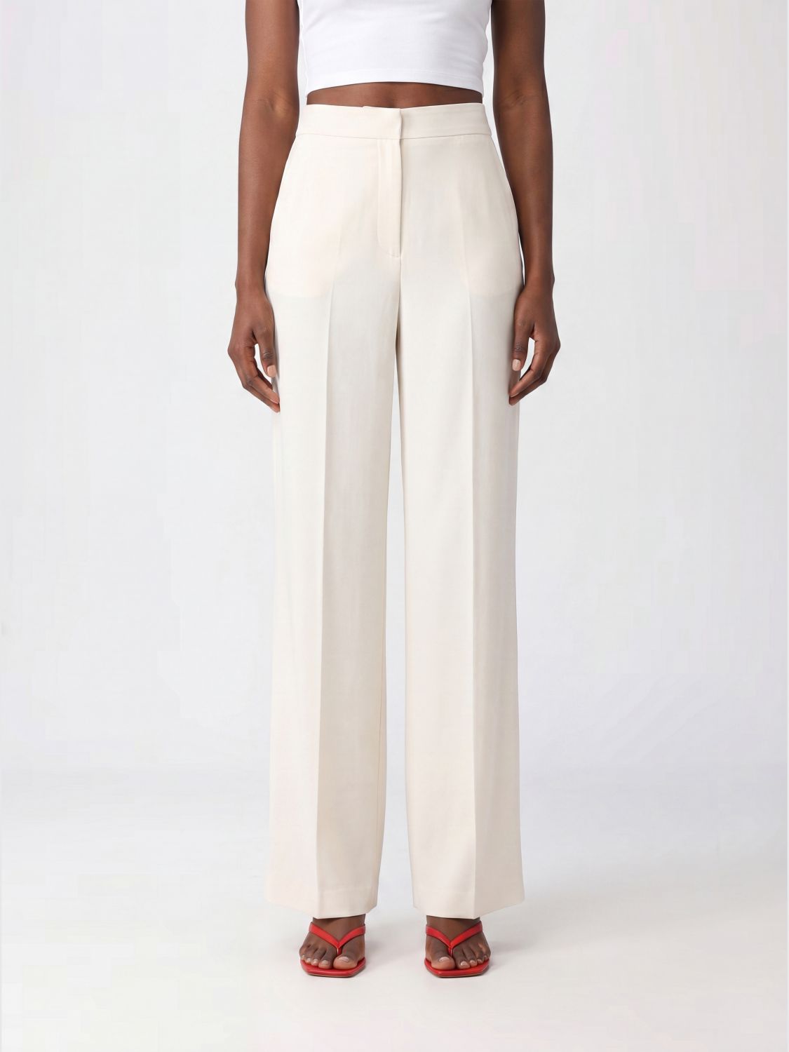 PAROSH Mid-Rise Straight-Leg Cady Trousers P. A.R. O.S. H.