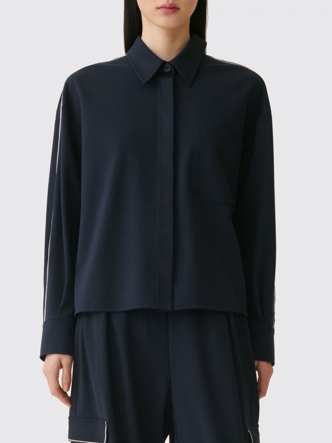FABIANA FILIPPI Hemdjacke aus Viskose mit verdecktem Verschluss
