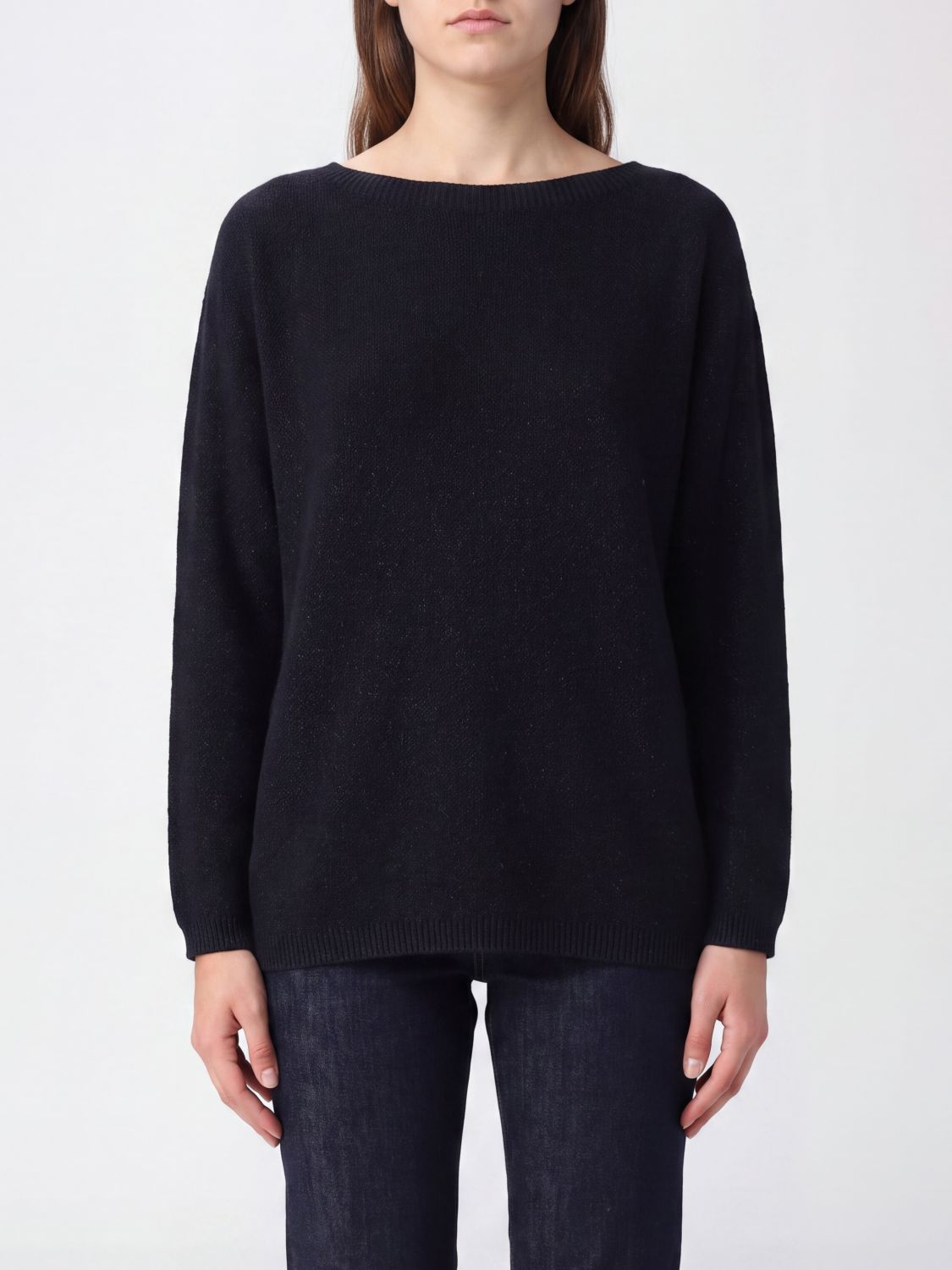 FABIANA FILIPPI Langarmpullover mit Rundhalsausschnitt aus Wolle, Seide und Kaschmir