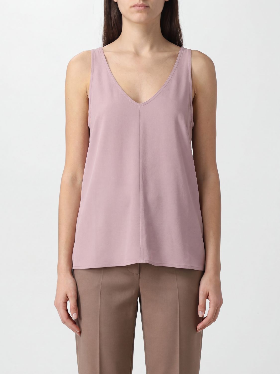 FEDERICA TOSI Top in misto seta con scollo a V e spalle scoperte