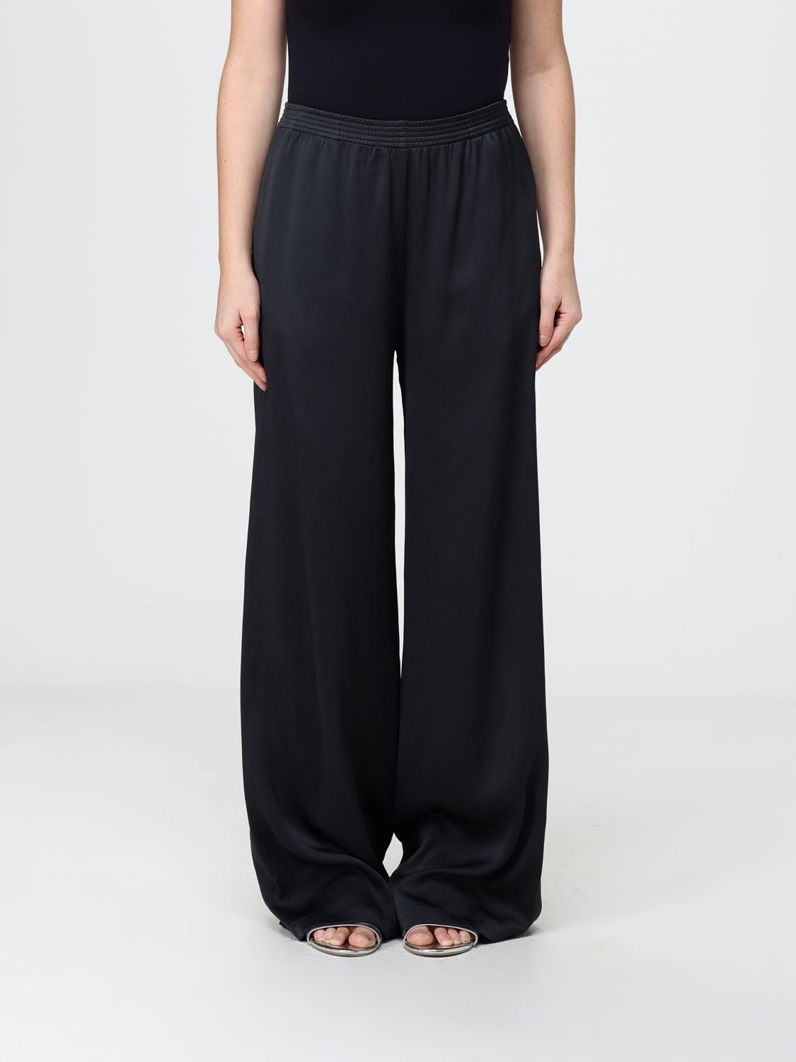 Fabiana Filippi High-Waisted Wide-Leg Palazzo Trousers with Elastic Waistband