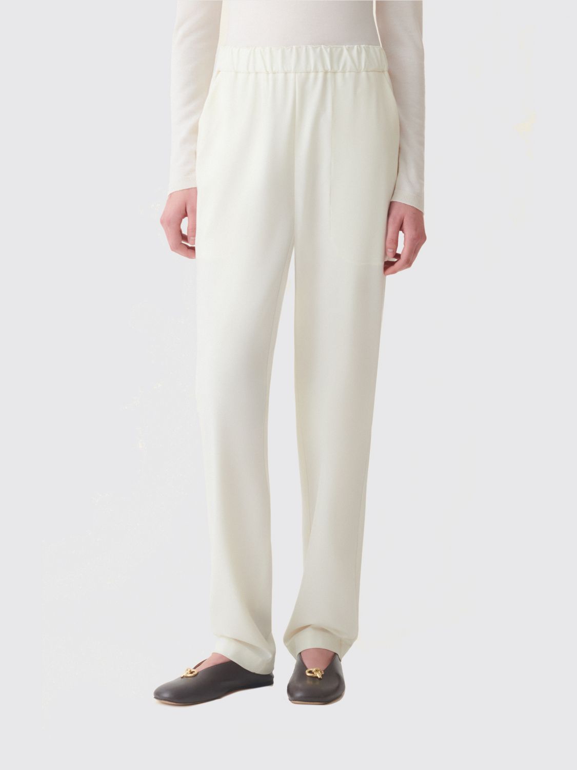 FABIANA FILIPPI Palazzo-Hose mit hohem Bund, weitem Bein und aufgesetzten Taschen
