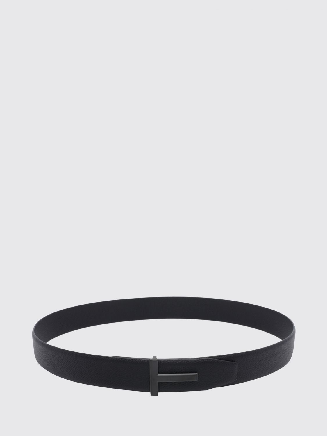 TOM FORD Reversible Pebbled Leather Monogram Buckle Belt