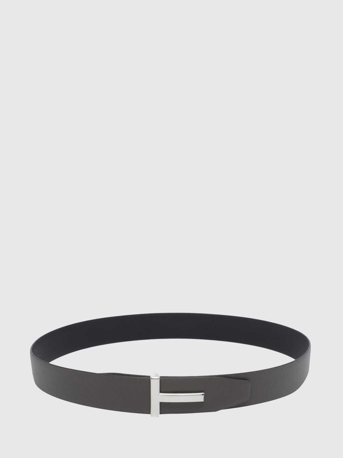TOM FORD Reversible Pebbled Leather Monogram Buckle Belt