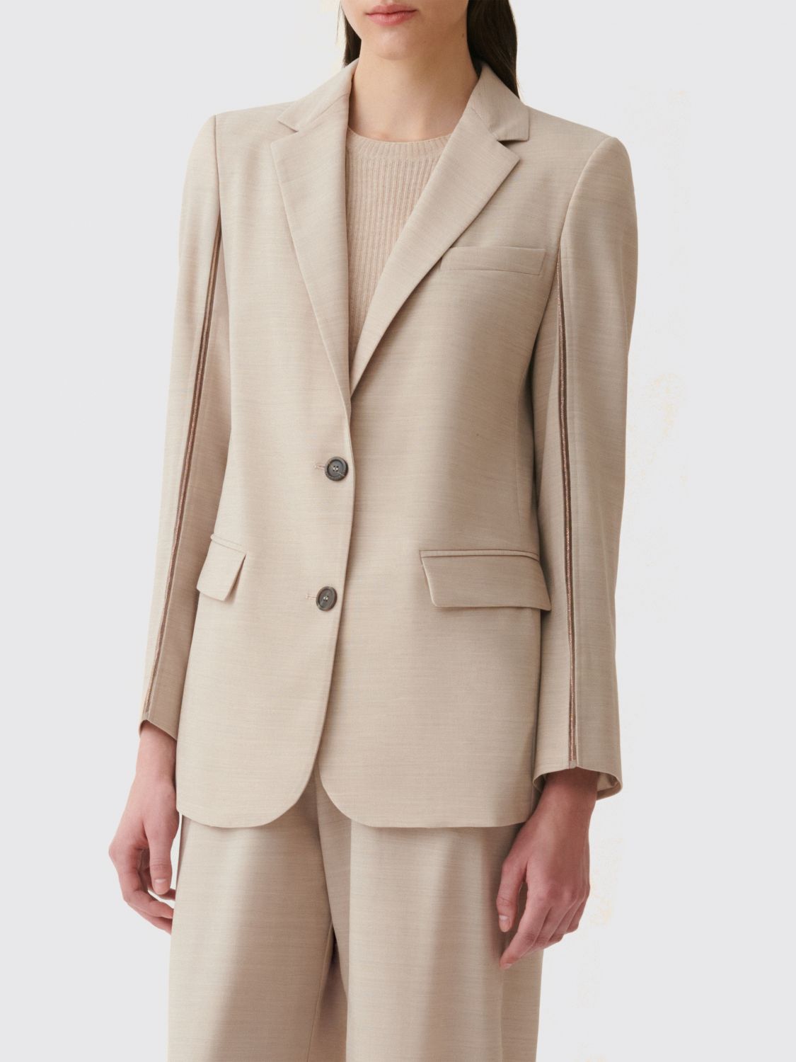 Fabiana Filippi Single-Breasted Virgin Wool Blazer with Classic Lapels